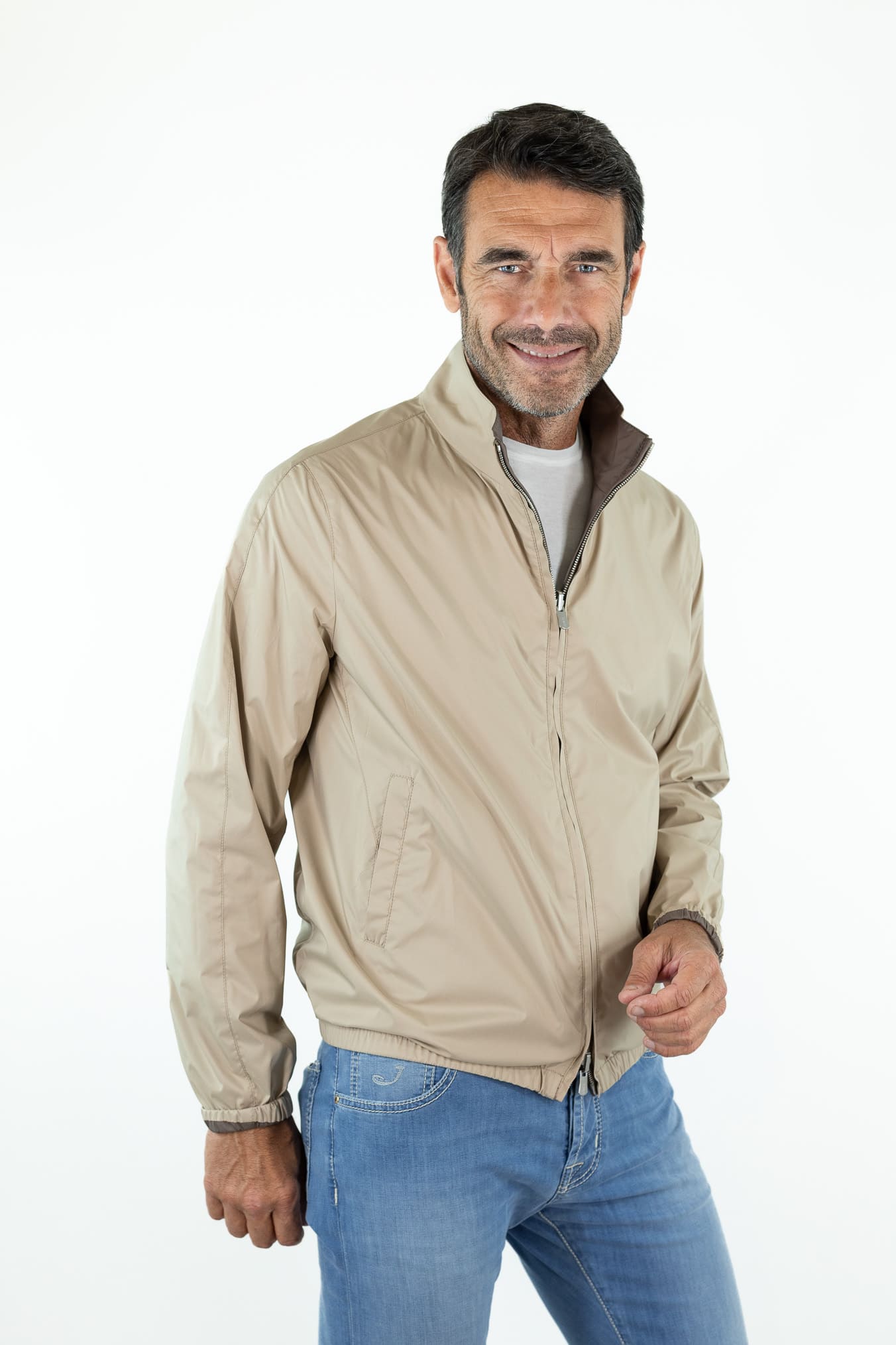 FEDELI Giubbino Reversibile "Ted" Airstop Tortora Beige