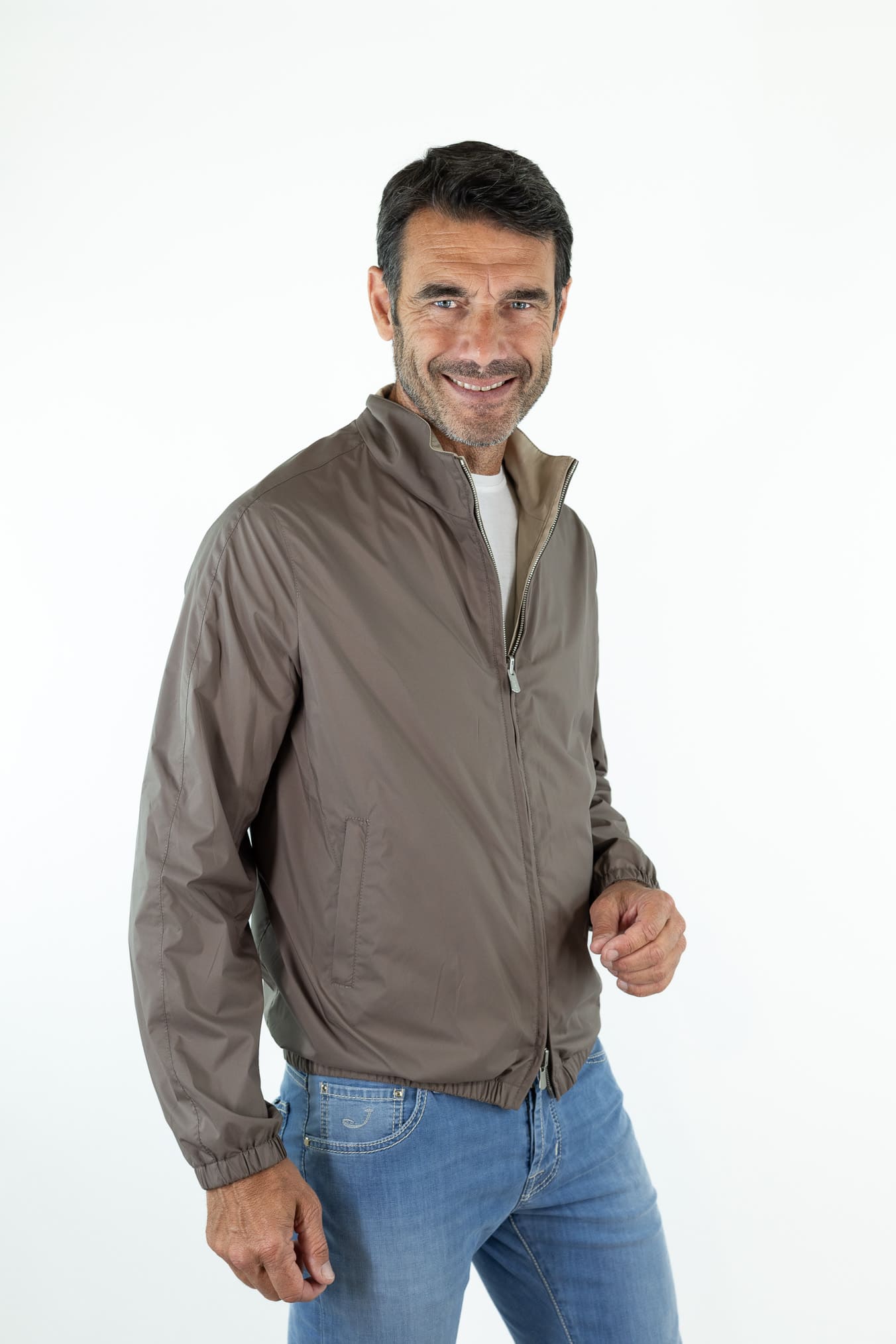 FEDELI Giubbino Reversibile "Ted" Airstop Tortora Beige