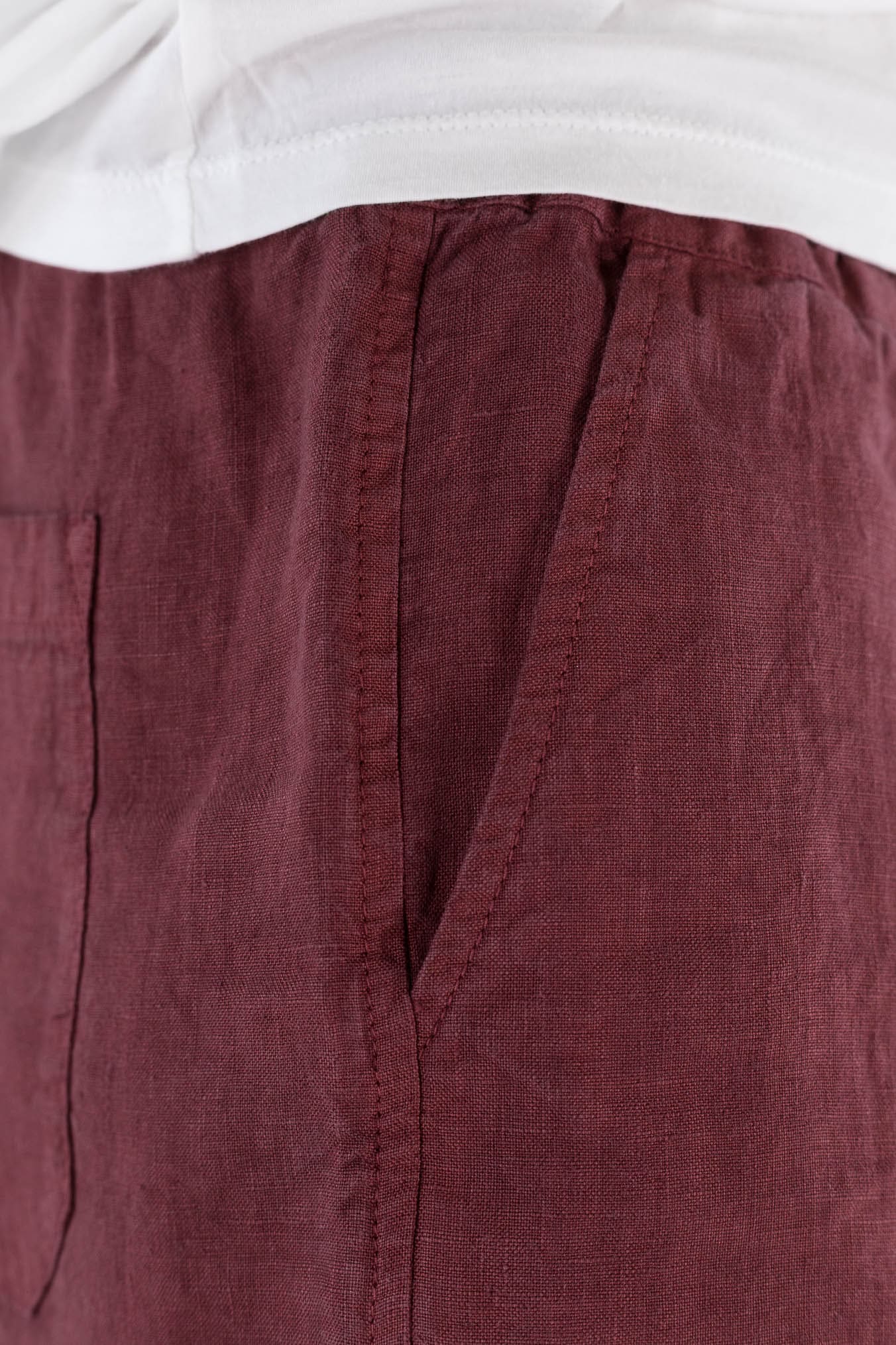 FEDELI Bermuda Lino "Vico" Bordeaux Fedeli