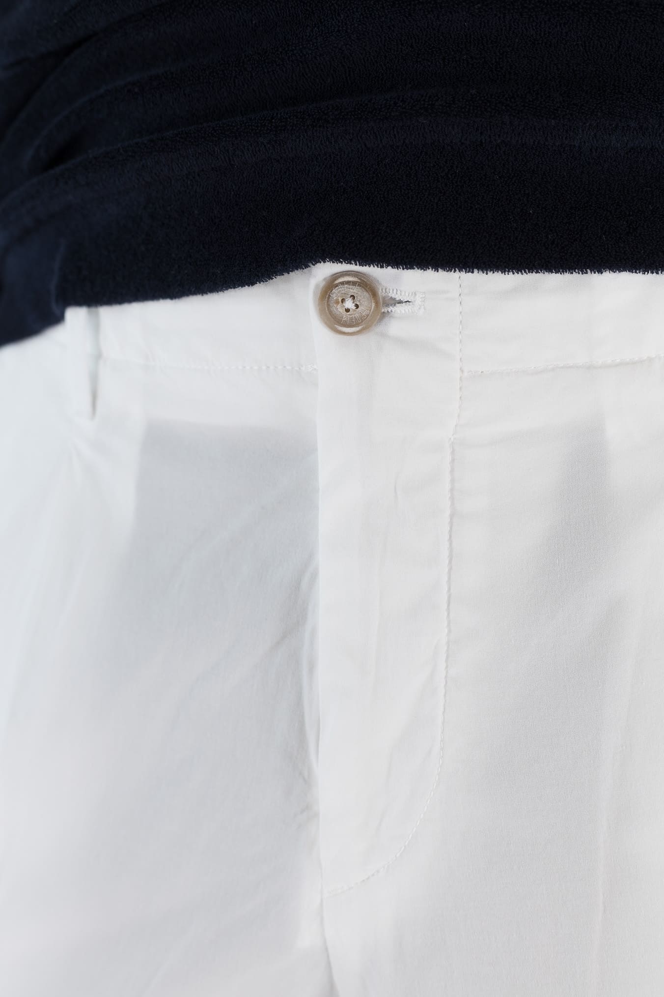 FEDELI Pantaloni "Yale" Cotone Elasticizzato Bianco