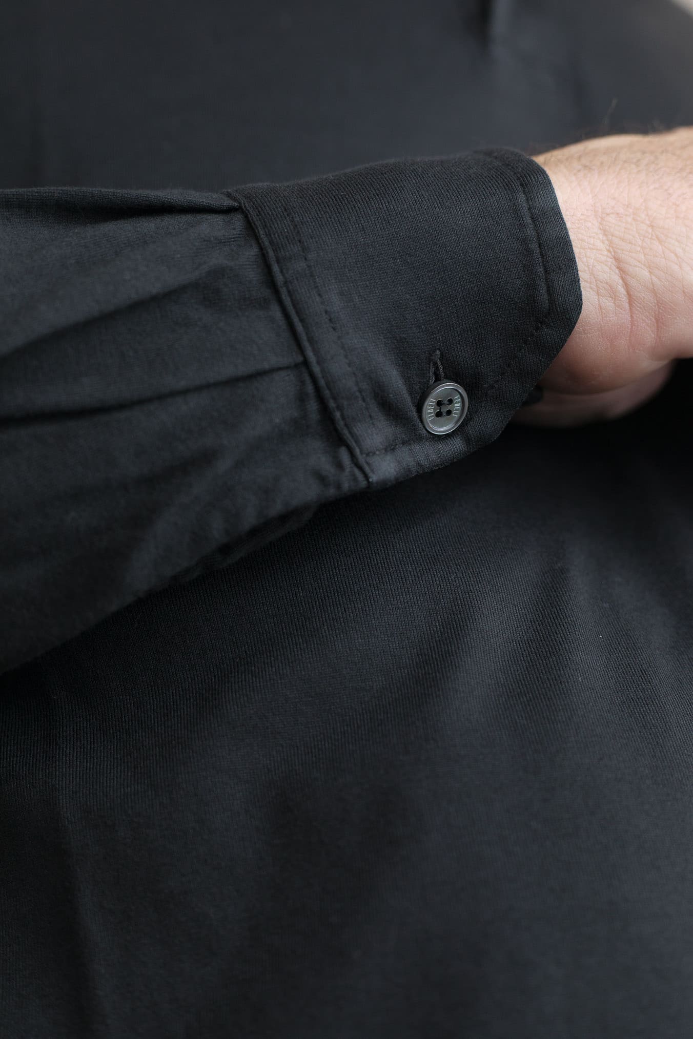 FEDELI Polo Maniche Lunghe Jersey Cotone Nero