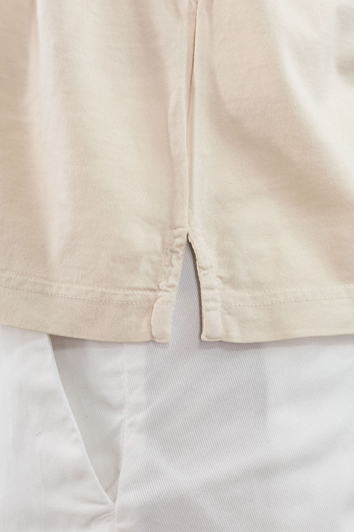 FEDELI Polo "Zero" Jersey Cotone Beige Chiaro