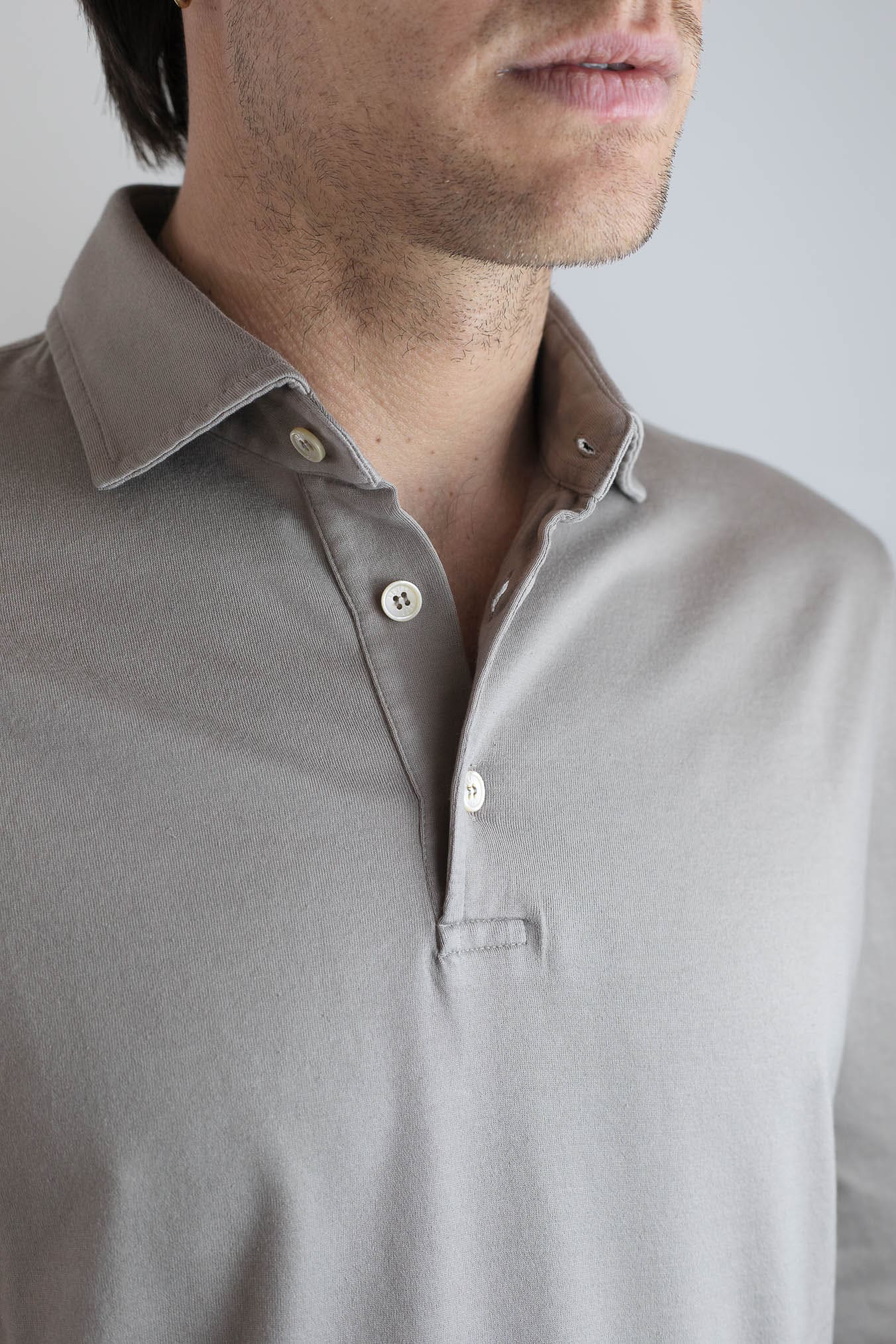 FEDELI Polo "Zero" Jersey Cotone Tortora