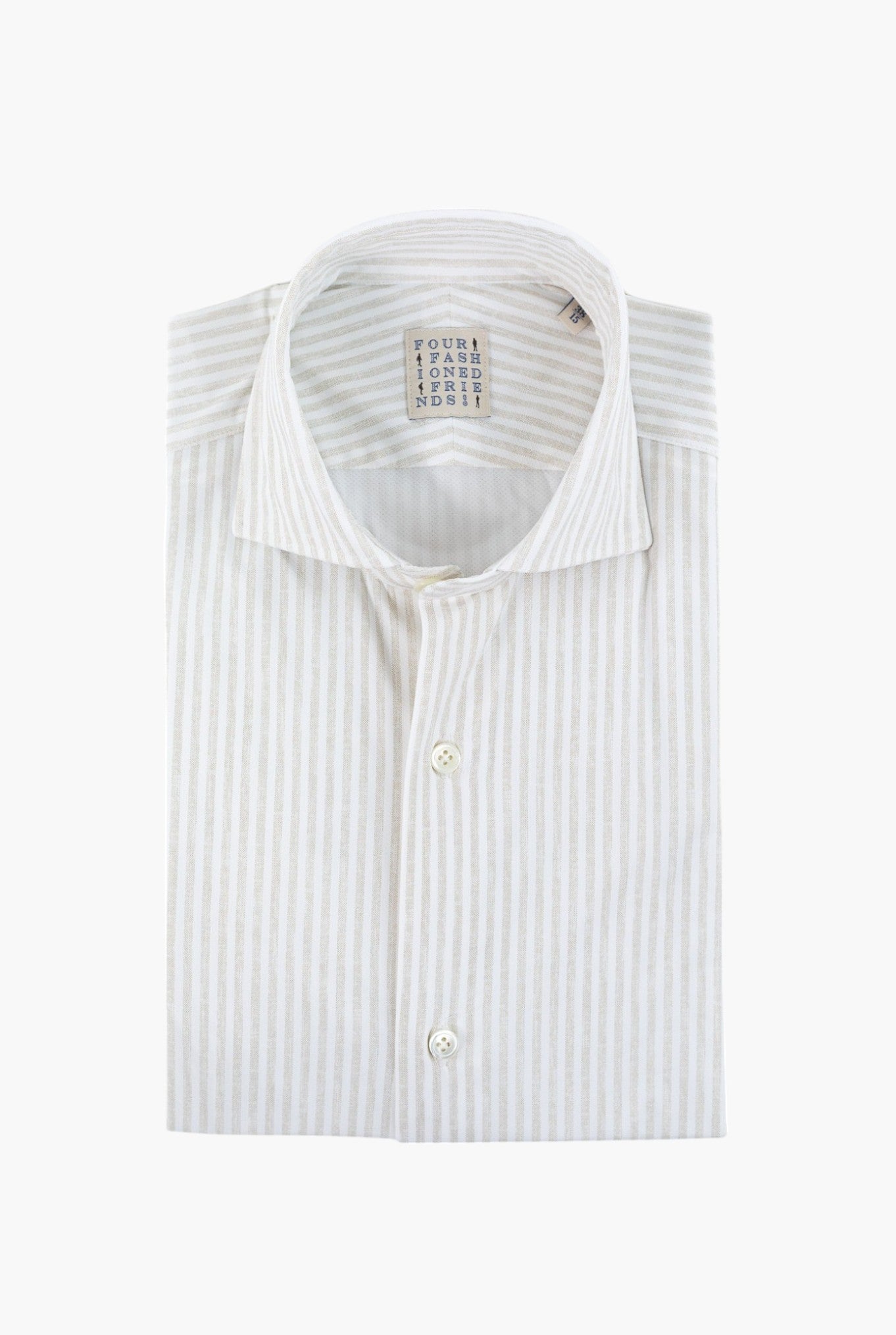 FFF Camicia Active Microfibra Stretch Righe Beige