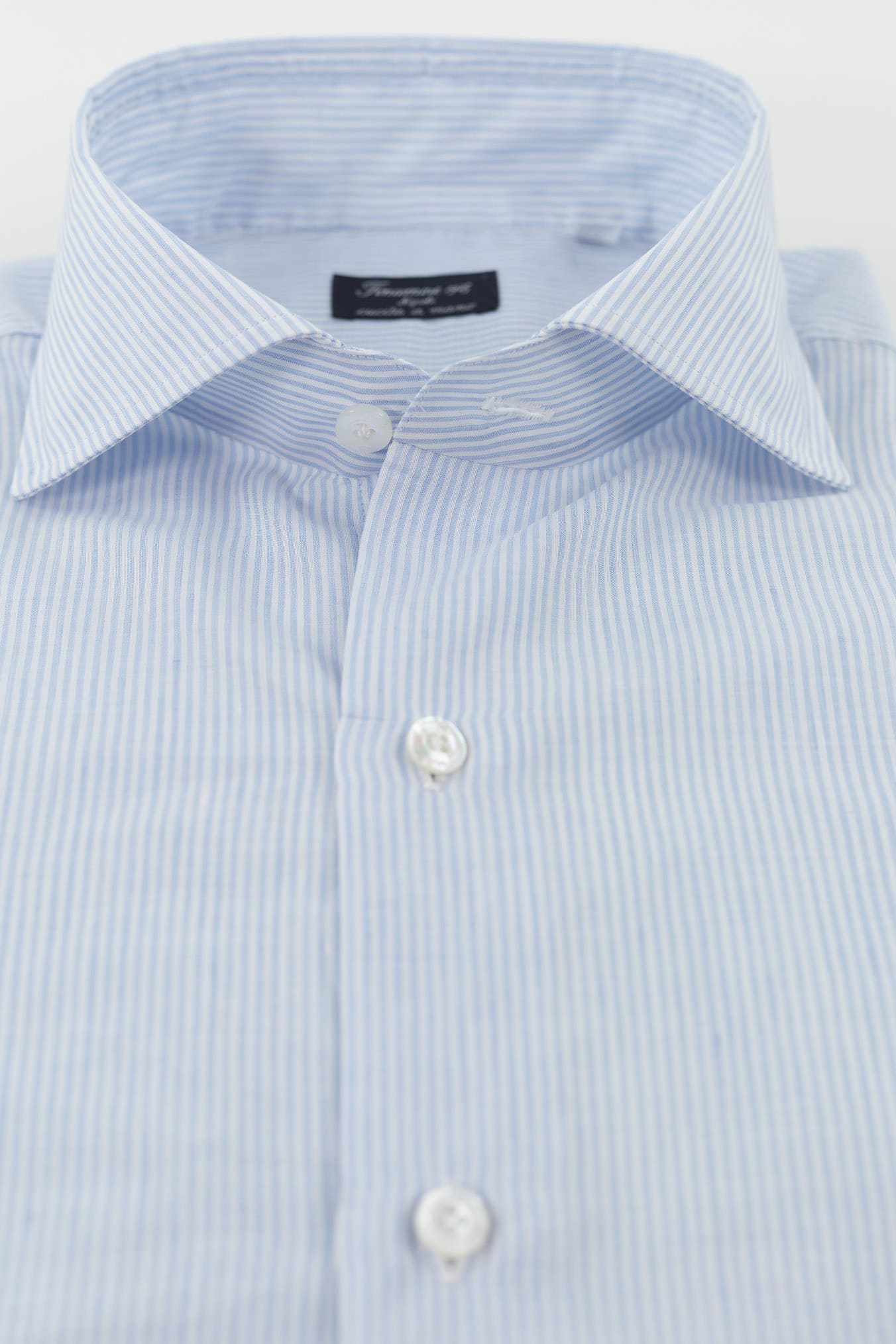 FINAMORE Camicia Napoli Tessuto Riva Righe Azzurre