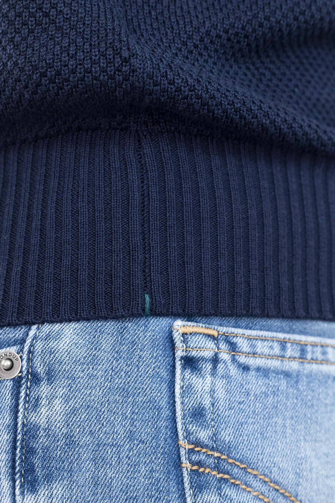 FIORONI Polo Collo Calciatore Piquet Blu