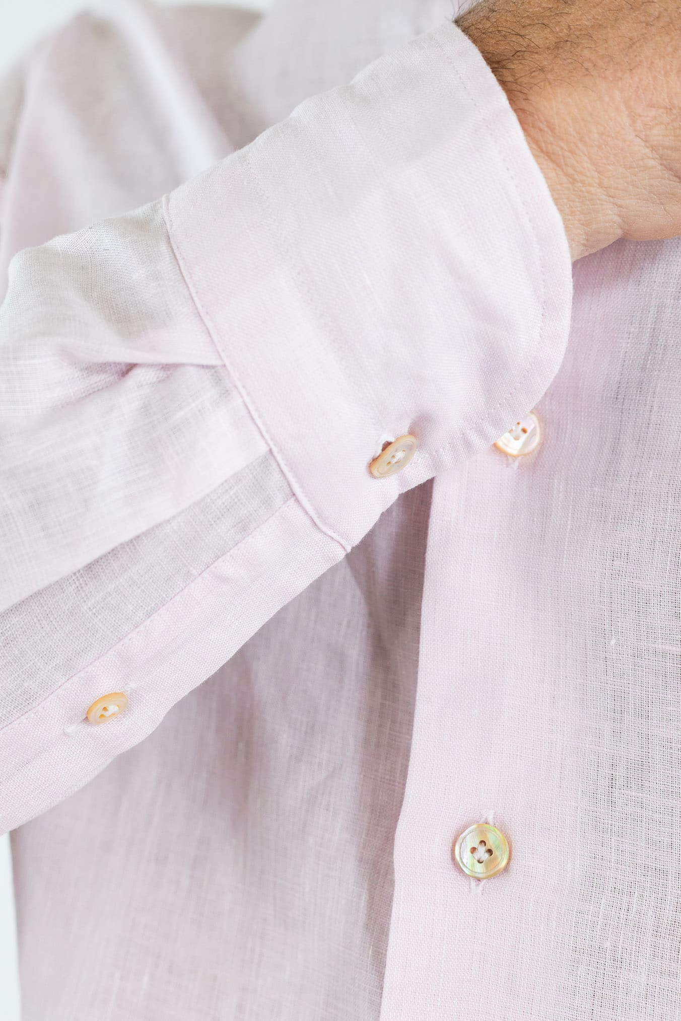 GIANNETTO PORTOFINO Camicia Lino Rosa COMFORT FIT
