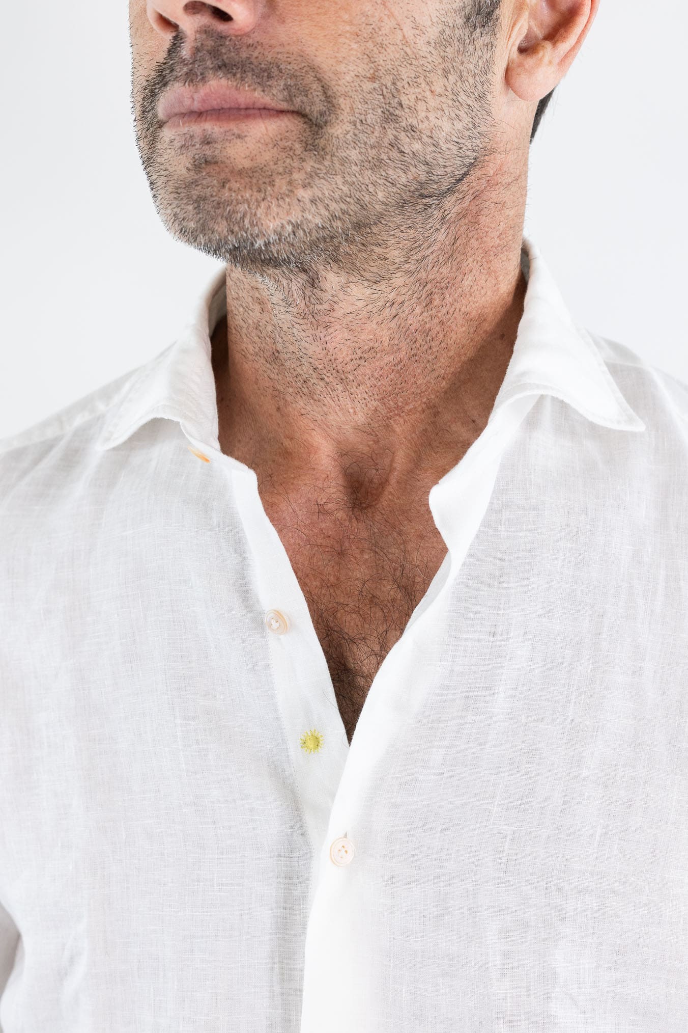 GIANNETTO PORTOFINO Camicia Lino Bianco SLIM FIT