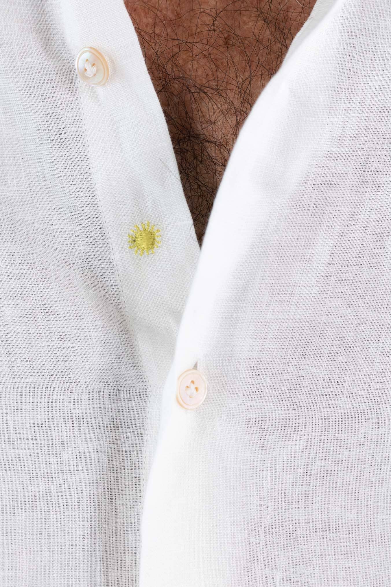 GIANNETTO PORTOFINO Camicia Lino Bianco SLIM FIT