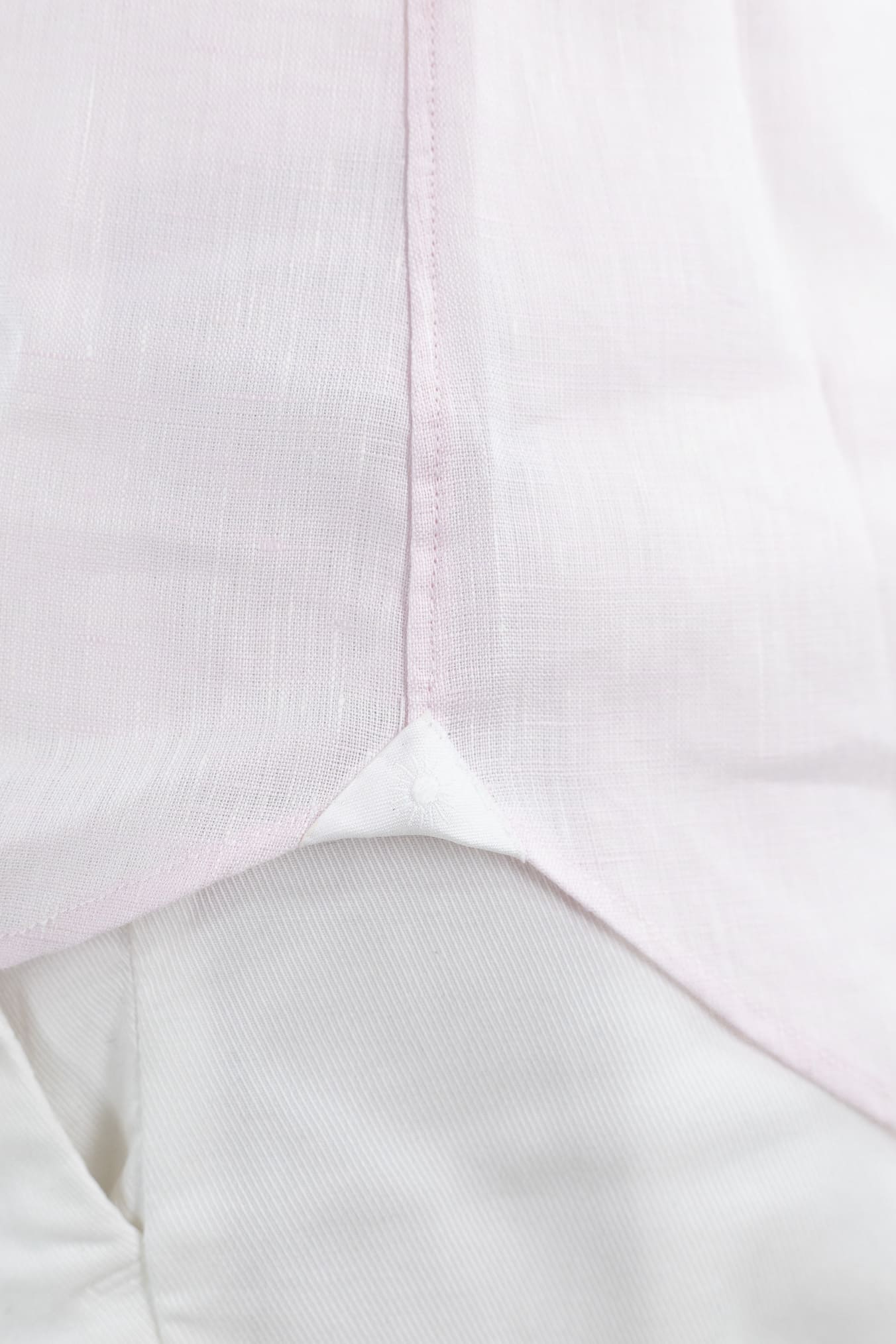 GIANNETTO PORTOFINO Camicia Lino Rosa SLIM FIT