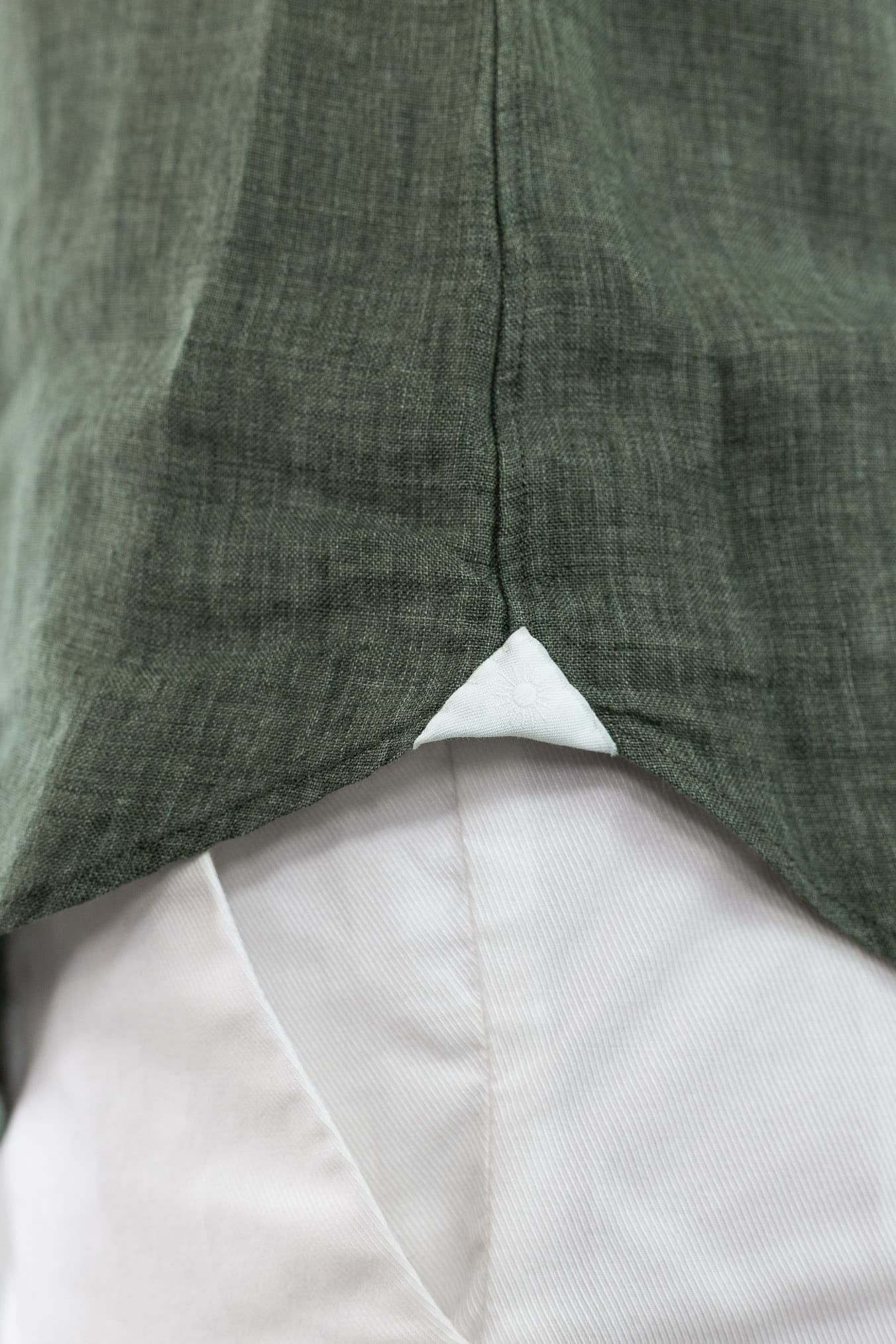 GIANNETTO PORTOFINO Camicia Lino Verde SLIM FIT