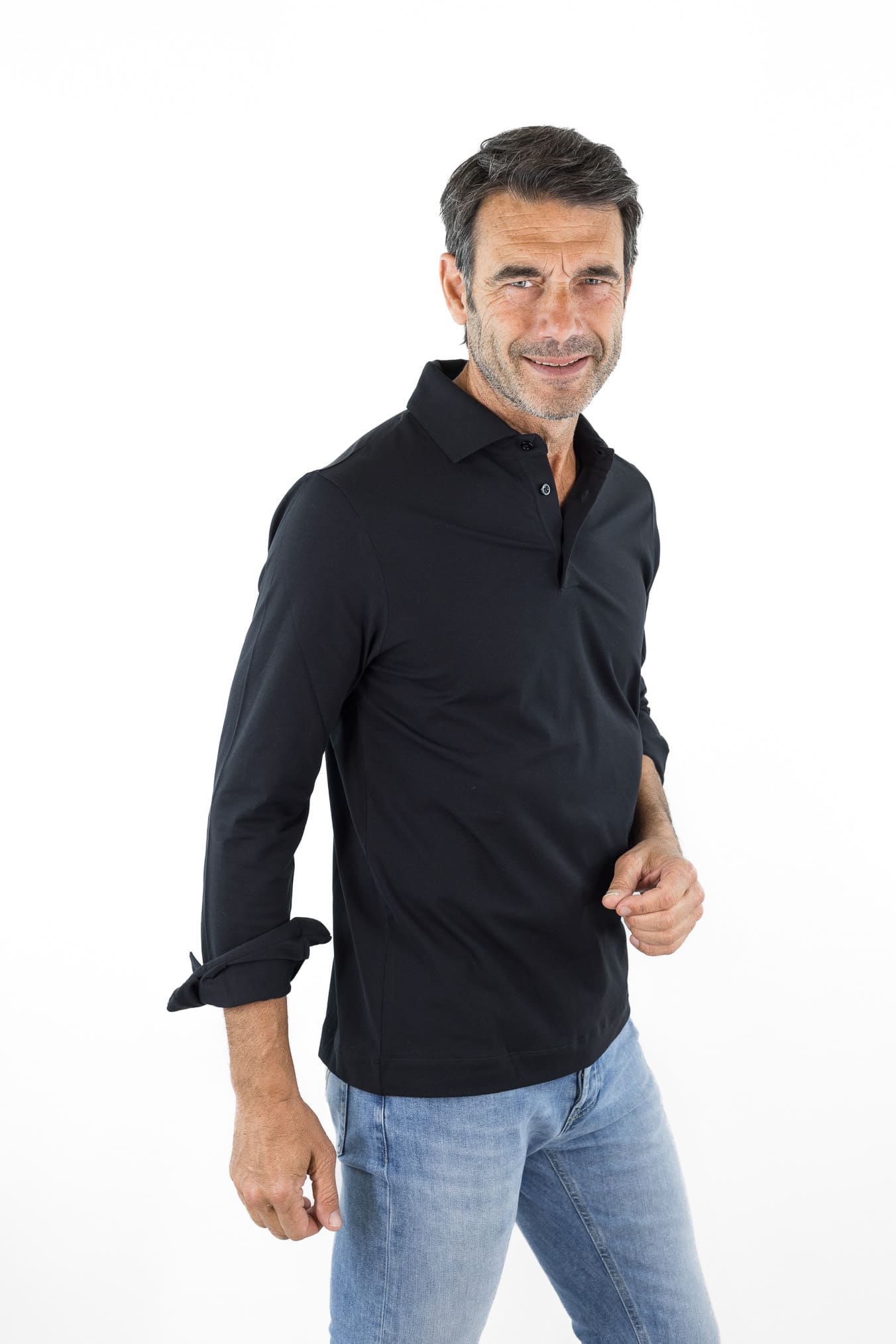 GUARINO Polo Cotone "Ossigeno" Nero