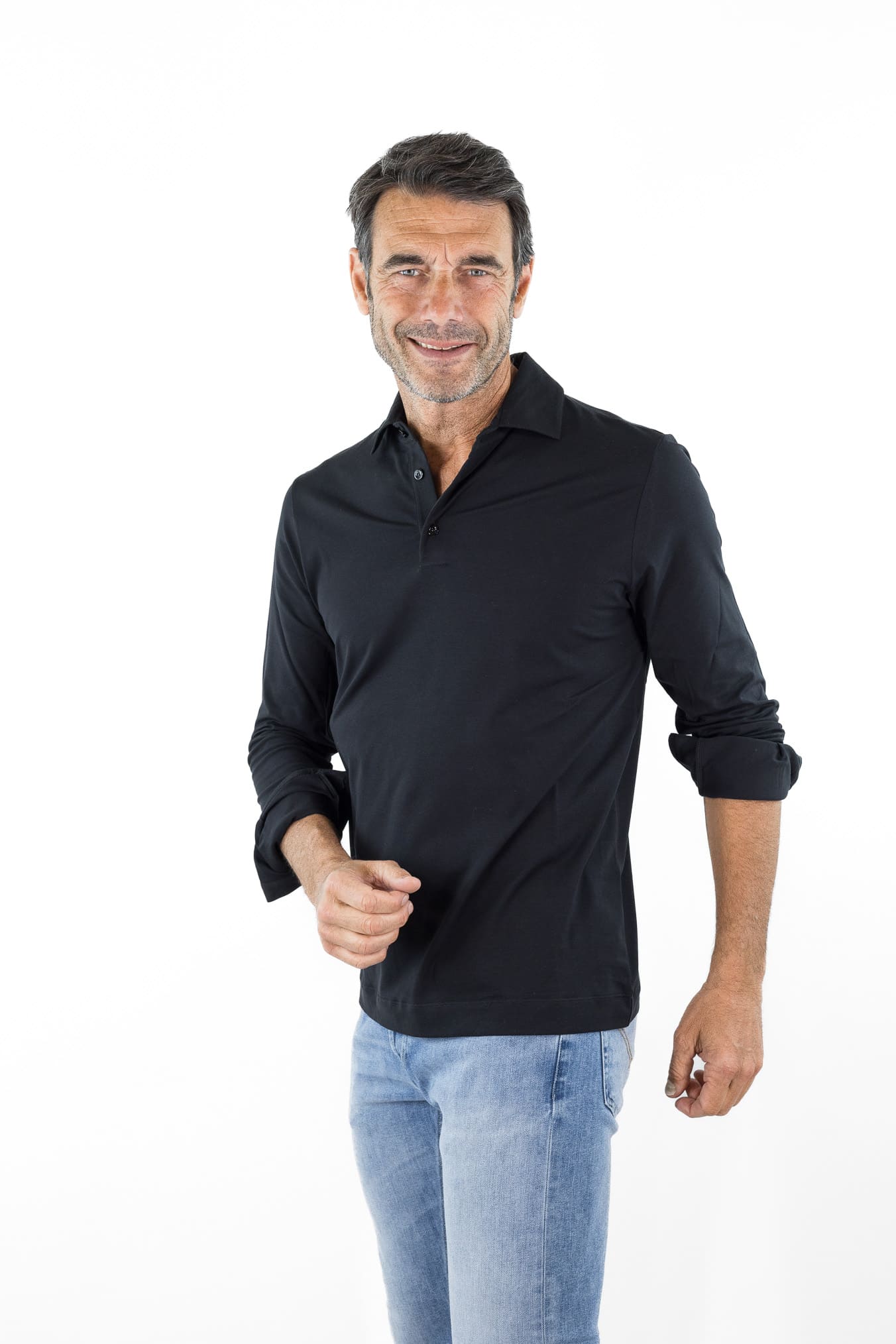 GUARINO Polo Cotone "Ossigeno" Nero
