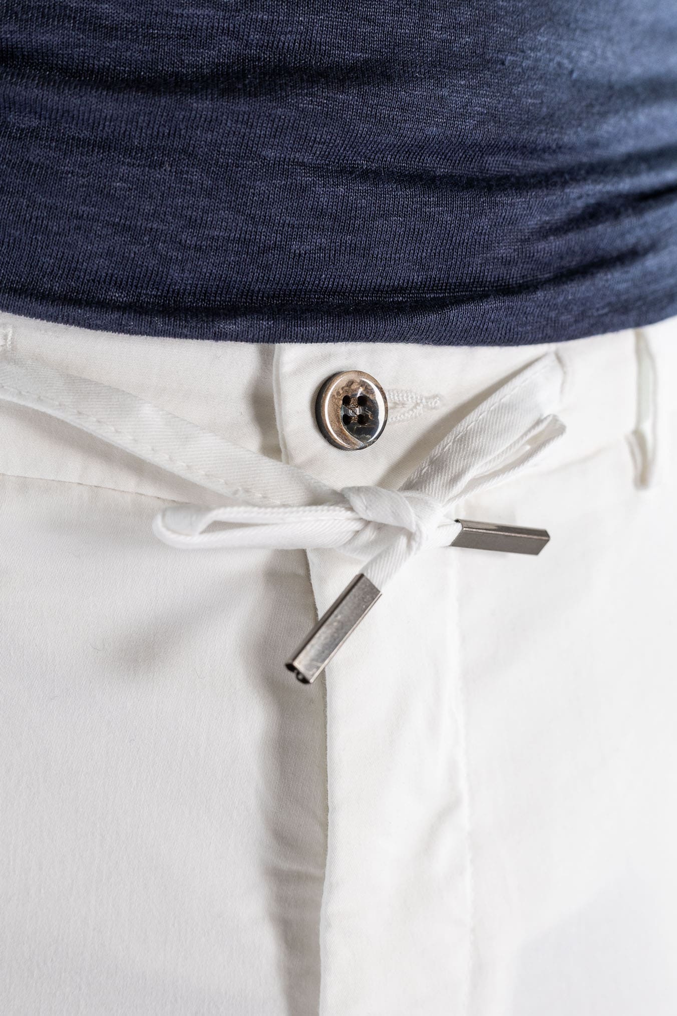 GUARINO Pantaloni Supersoft Coulisse Stretch Bianco