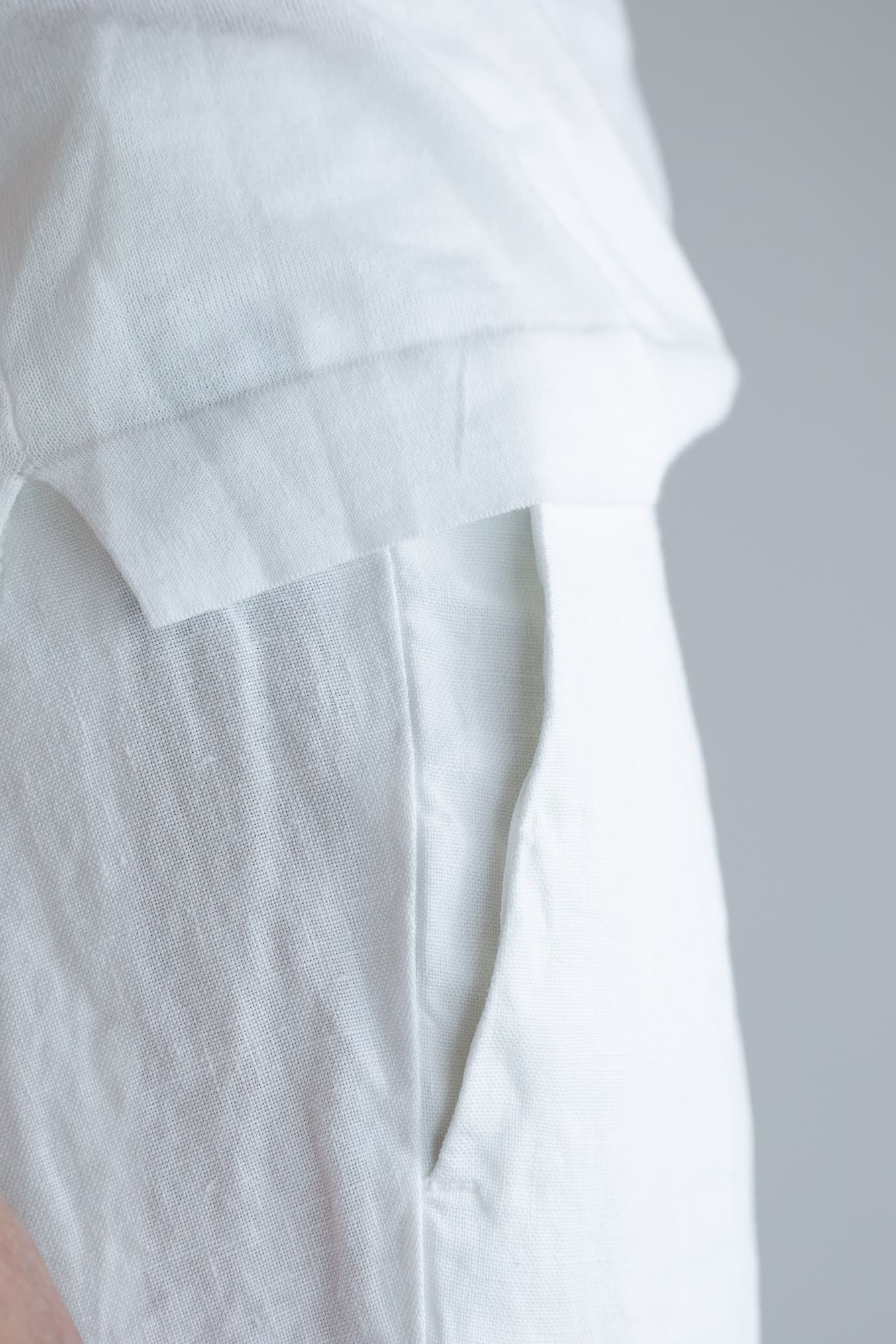 GUARINO Pantaloni Coulisse Lino Bianco