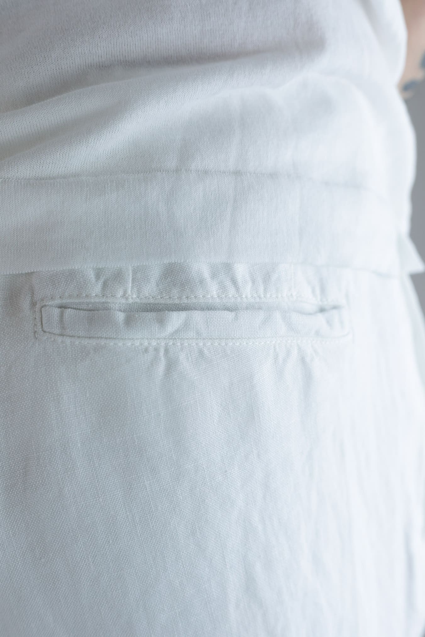 GUARINO Pantaloni Coulisse Lino Bianco