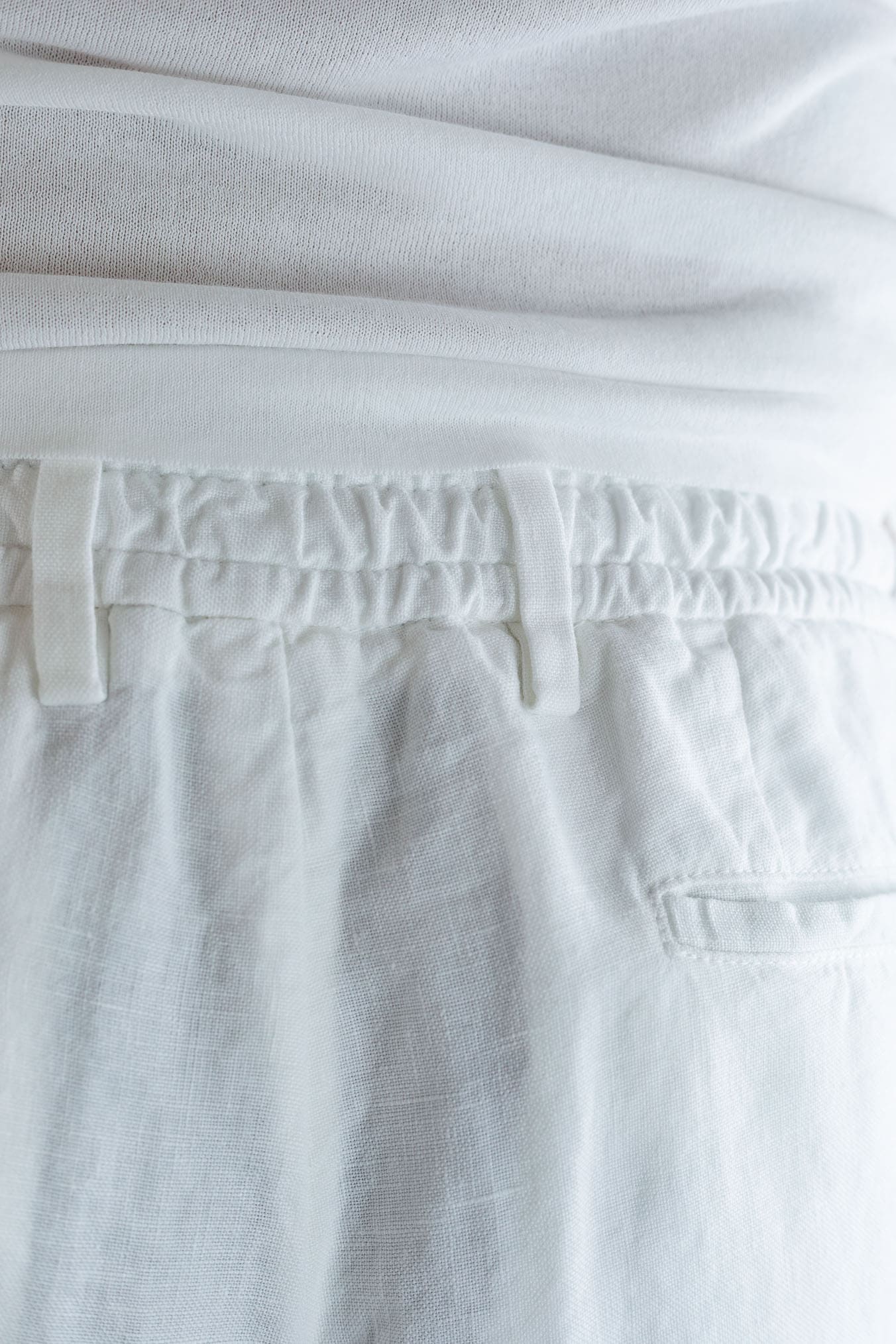 GUARINO Pantaloni Coulisse Lino Bianco