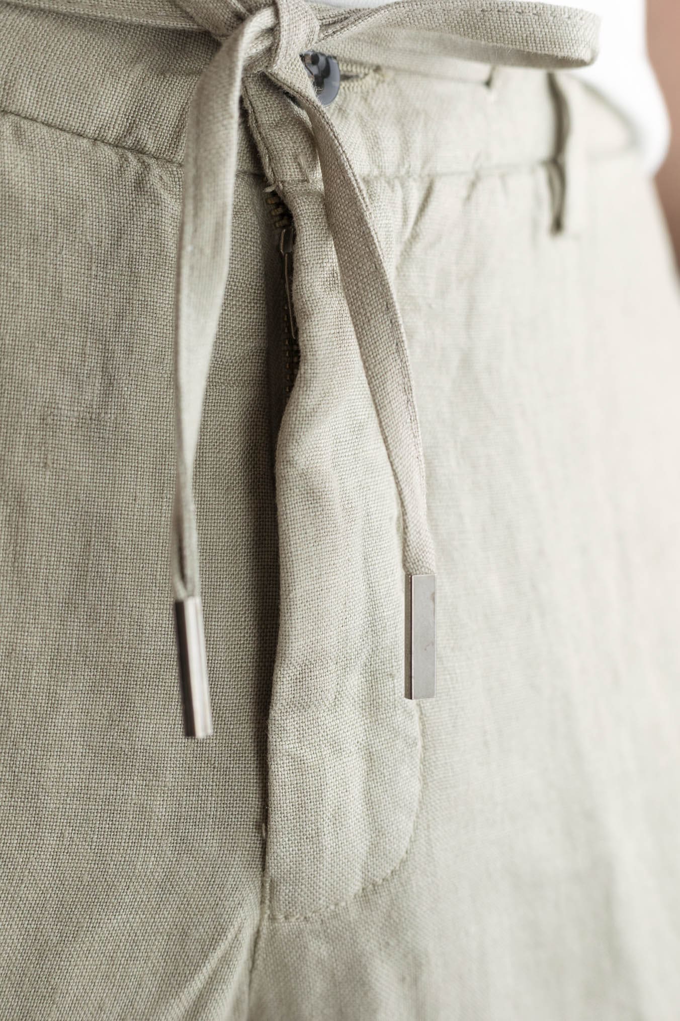 GUARINO Pantaloni Coulisse Lino Beige