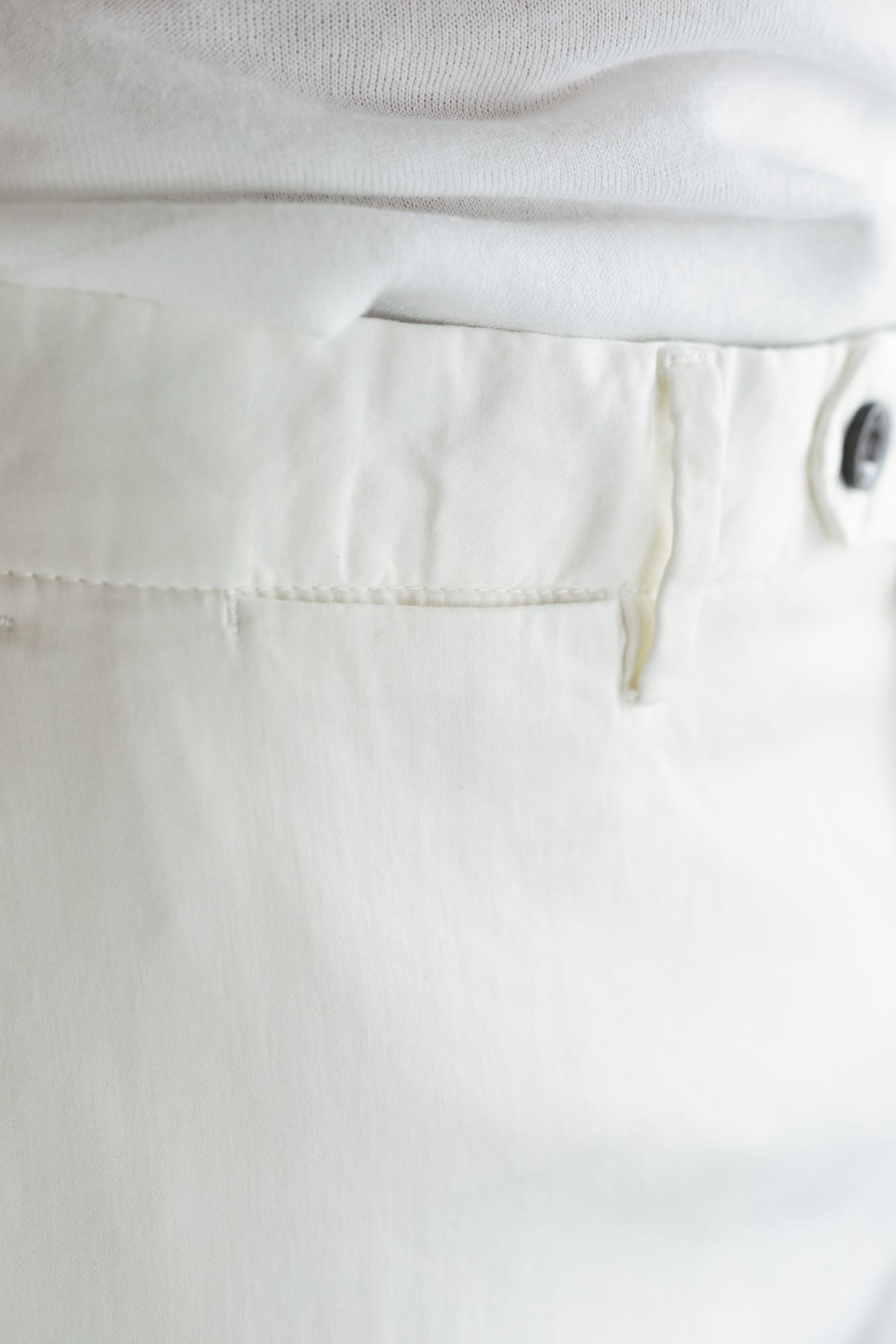 GUARINO Pantaloni Supersoft Cotone Seta Bianco Panna