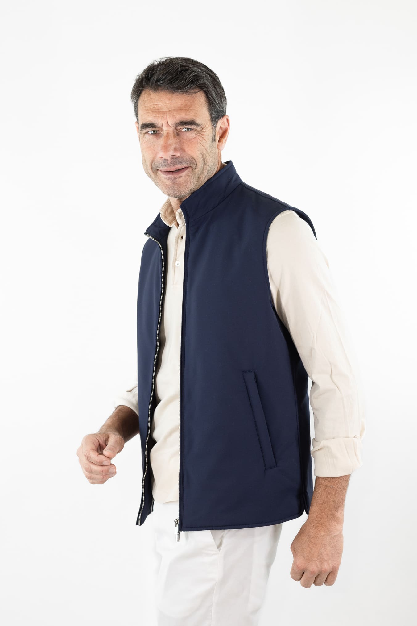 GUARINO Gilet Storm System® Loro Piana Blu
