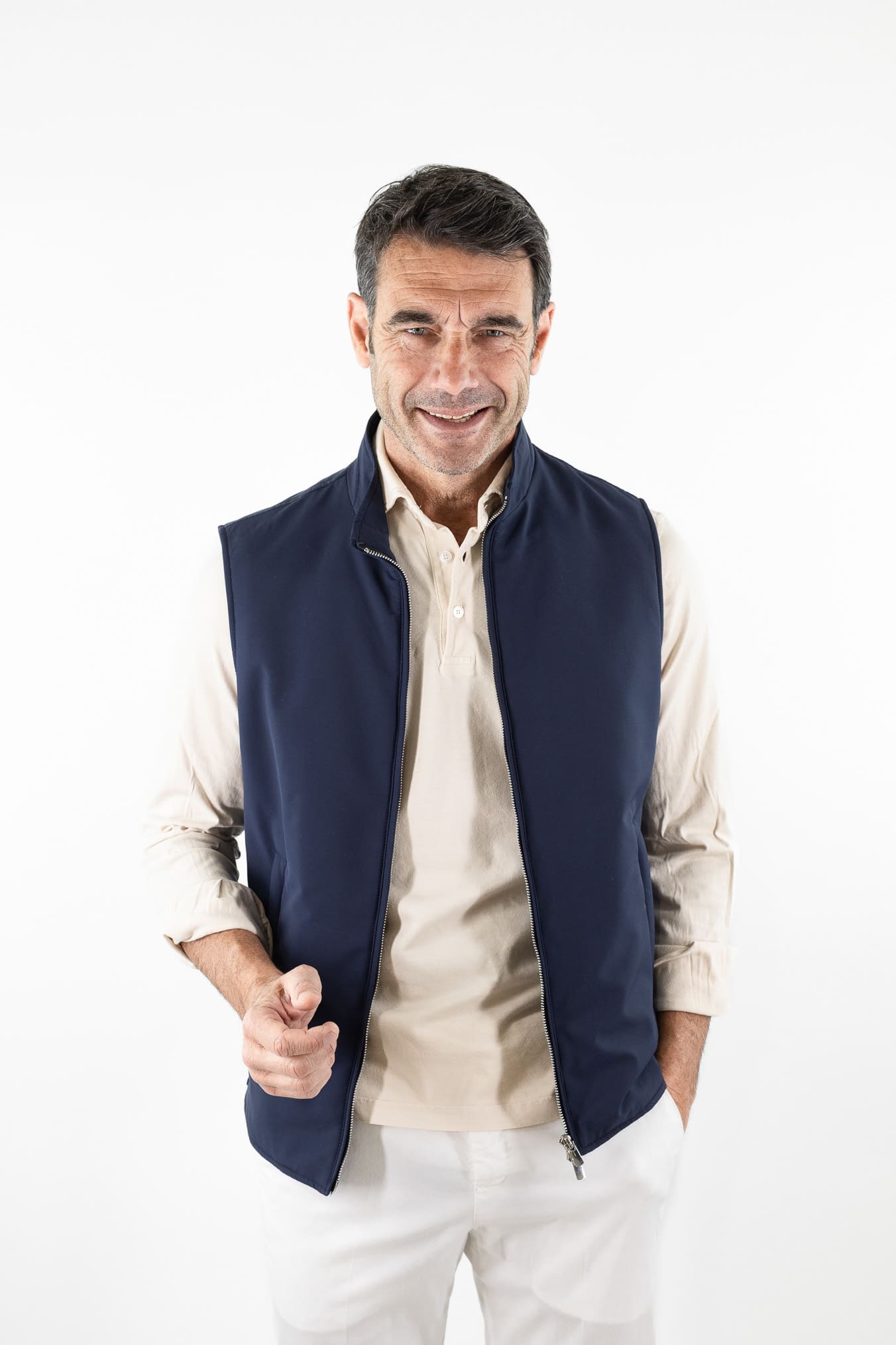 GUARINO Gilet Storm System® Loro Piana Blu