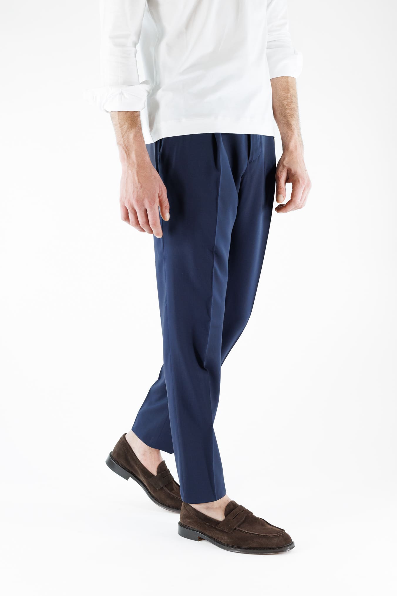 GUARINO Pantaloni Fresco Lana Pinces Comfort Fit