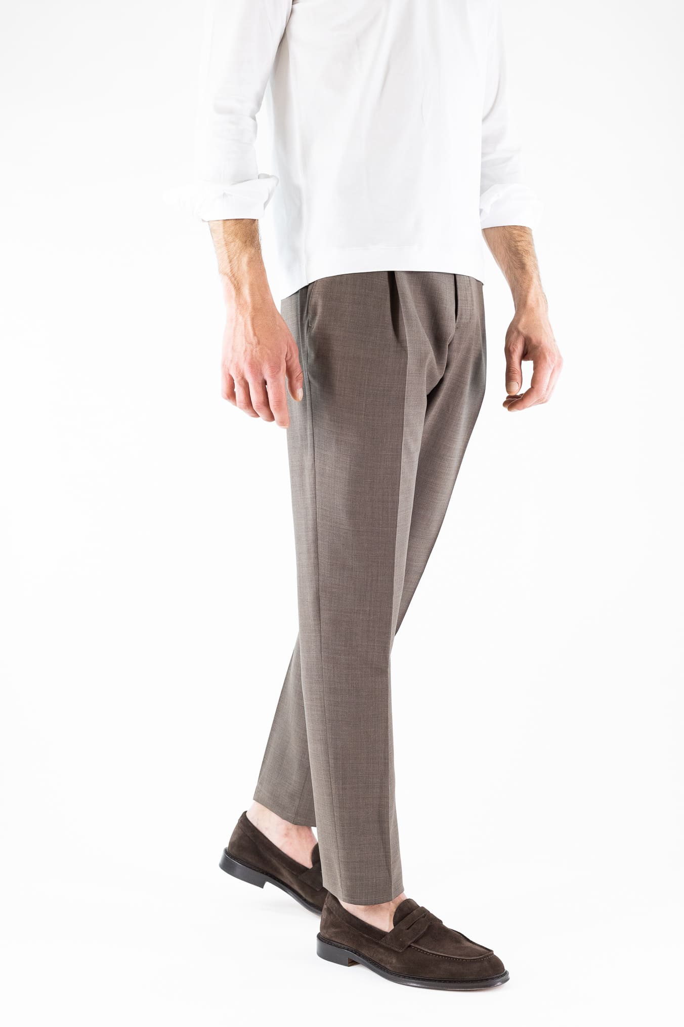 GUARINO Pantaloni Fresco Lana Pinces Comfort Fit
