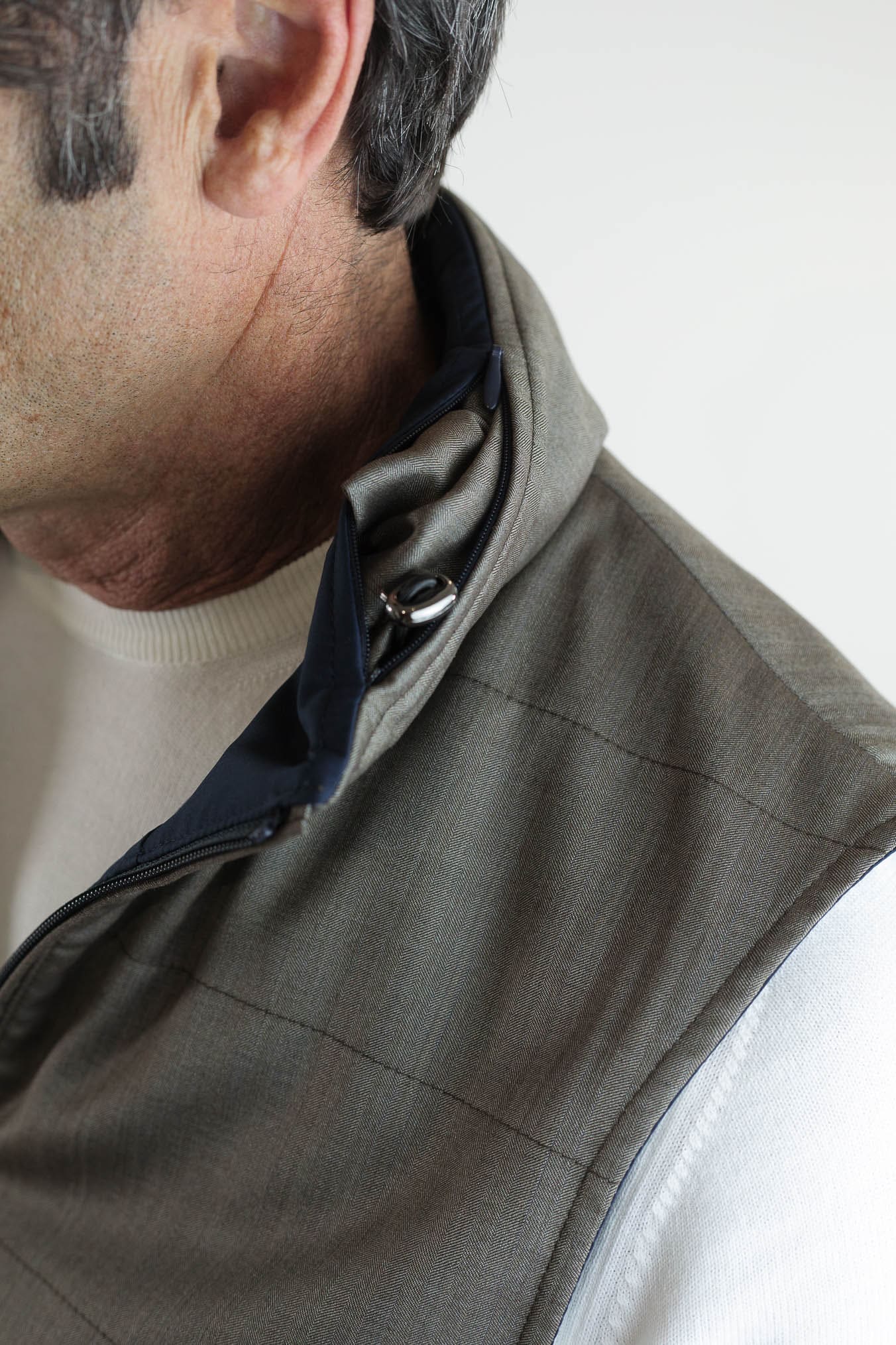 GUARINO Gilet Reversibile Vitale Barberis Tortora e Blu