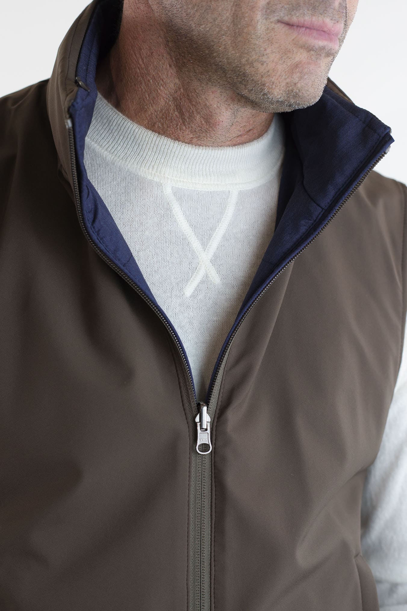 GUARINO Gilet Reversibile Vitale Barberis Blu e Testa di Moro