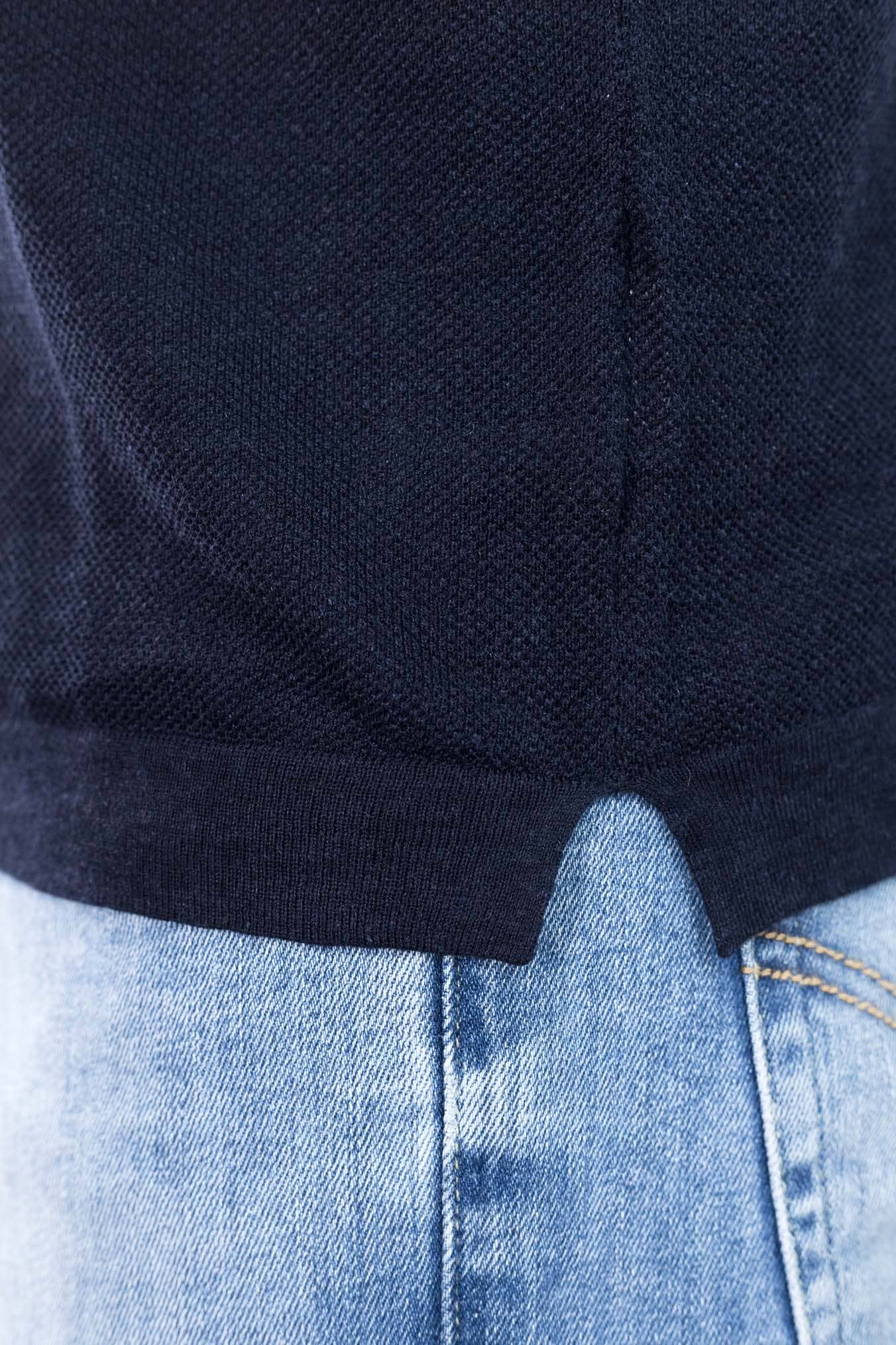 GUARINO Polo Skipper Piquet Seta Lino Blu