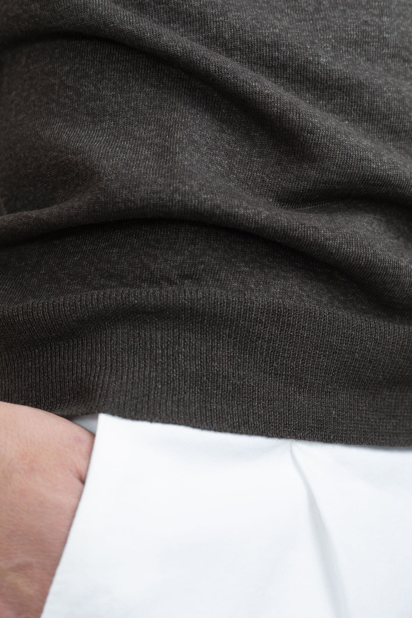 GUARINO Girocollo Lino Cotone Cashmere Testa Moro