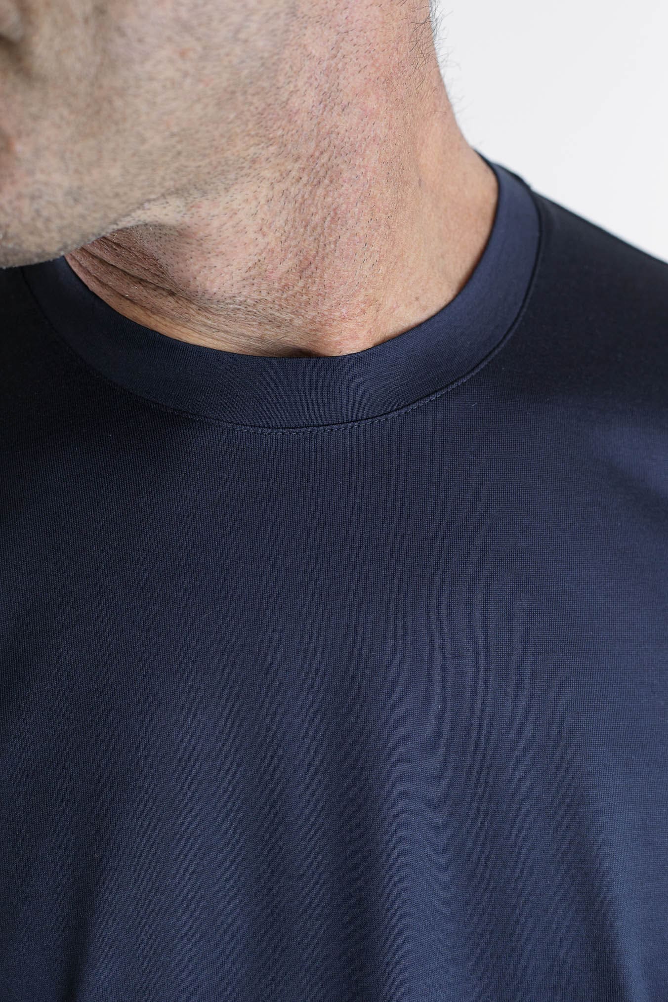 GUARINO T-Shirt Jersey Seta Blu Navy
