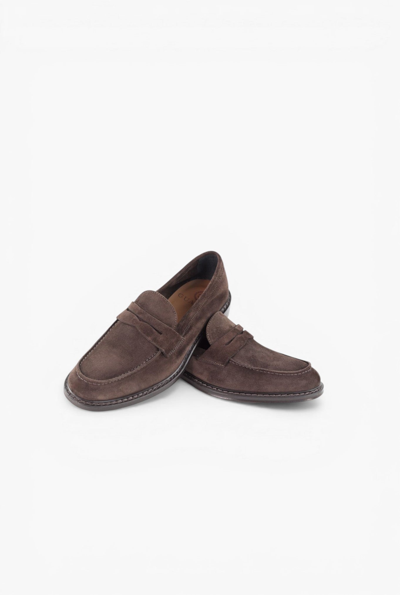 GUARINO Mocassini Suede Fascetta Testa di Moro