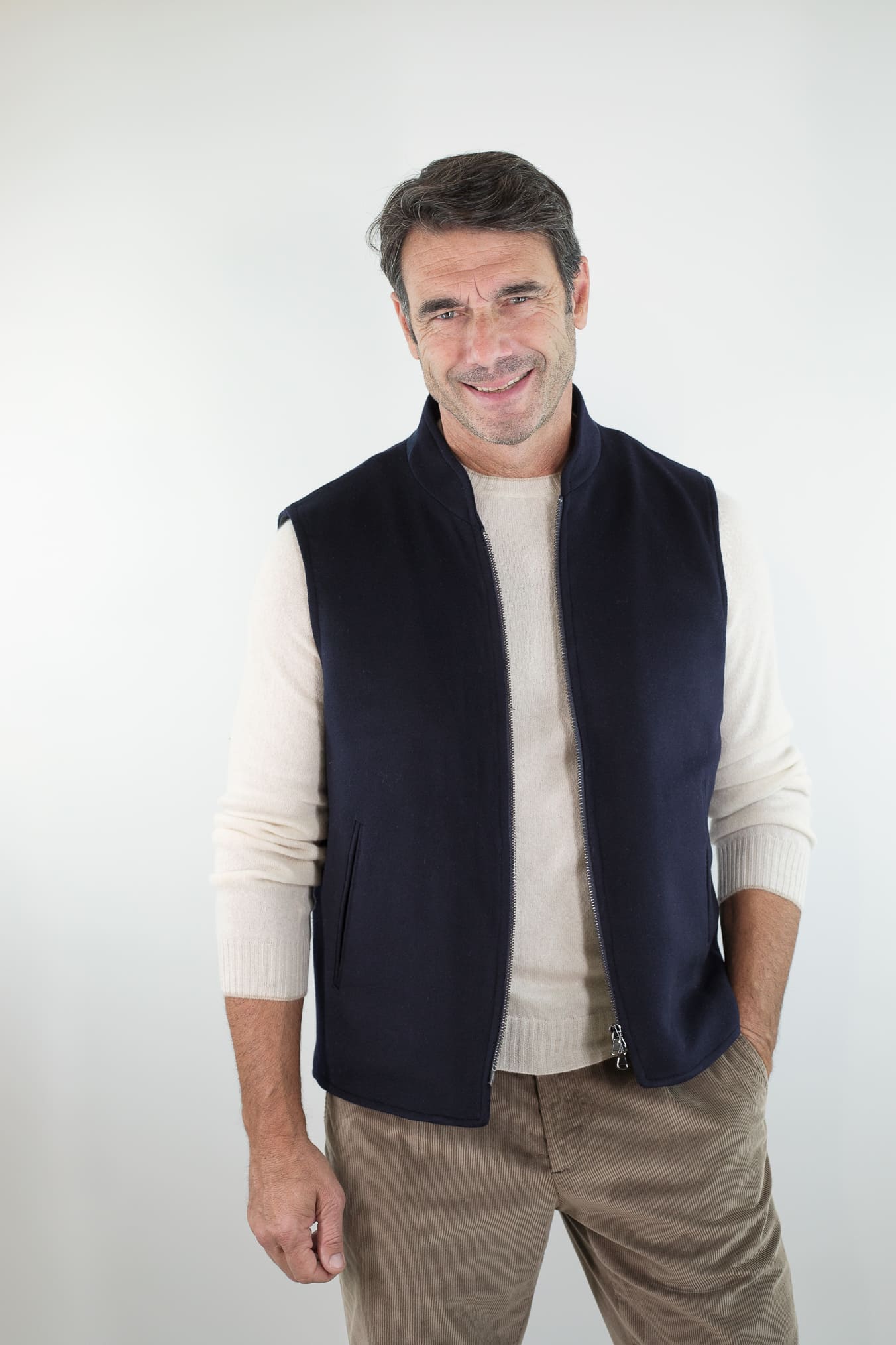 GUARINO Gilet Cashmere Loro Piana Blu