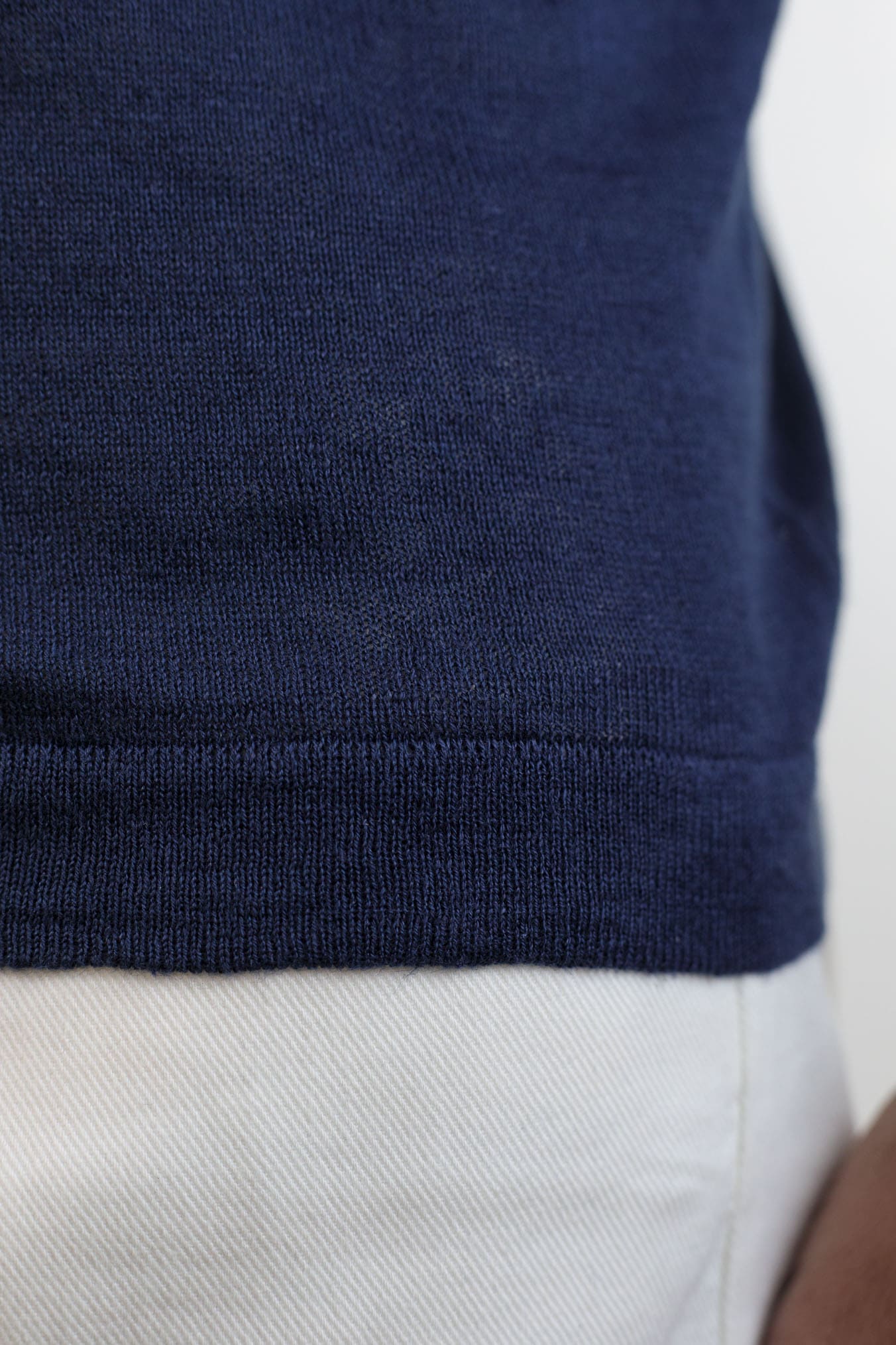 GUARINO T-Shirt Sartoriale Lino Cotone Blu Oceano