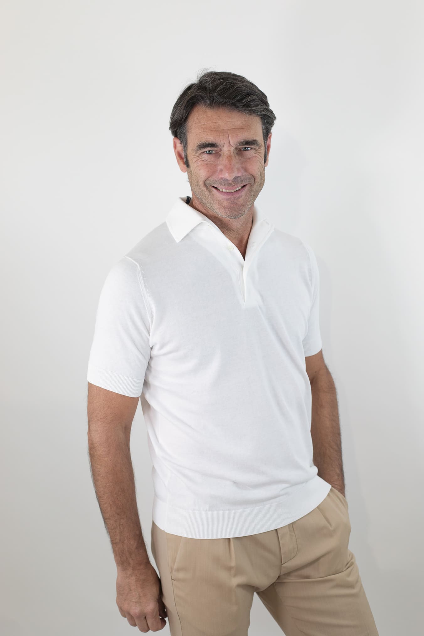 GUARINO Polo Paramontura Cotone Bianco