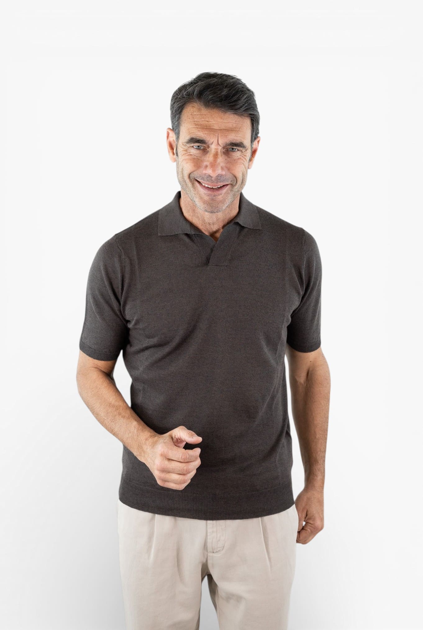 GUARINO Polo Skipper Lino Cotone Testa Moro