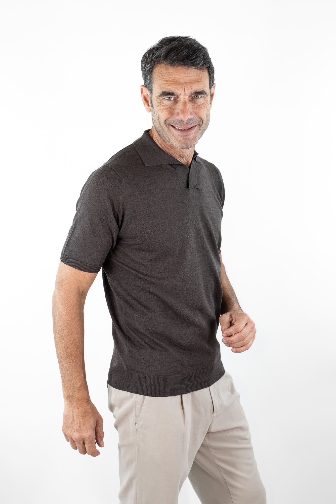 GUARINO Polo Skipper Lino Cotone Testa Moro