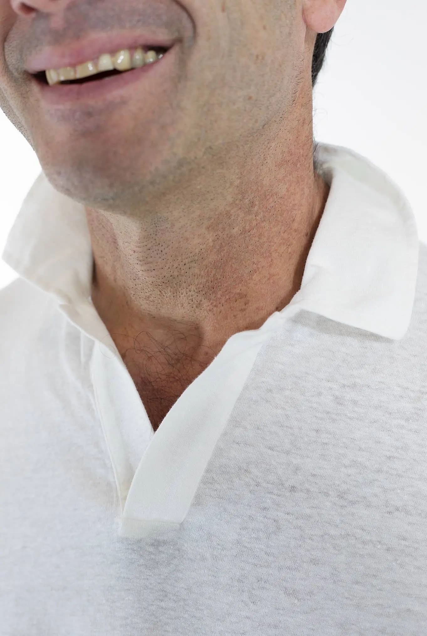 GUARINO Polo Skipper Jersey Lino Bianco