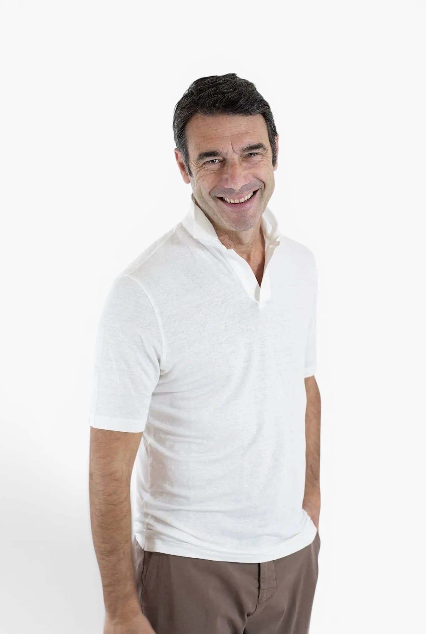 GUARINO Polo Skipper Jersey Lino Bianco