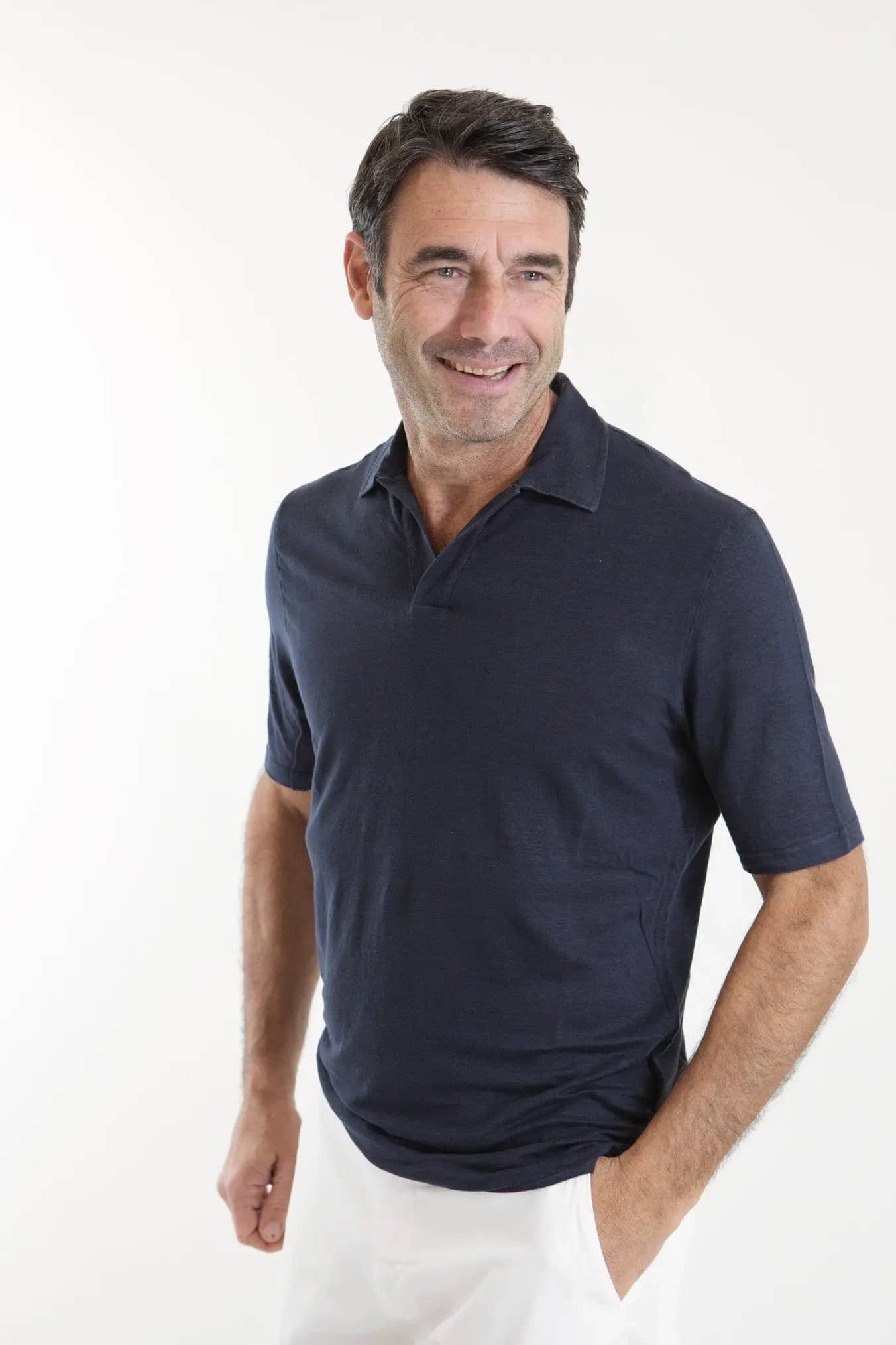 GUARINO Polo Skipper Jersey Lino Blu