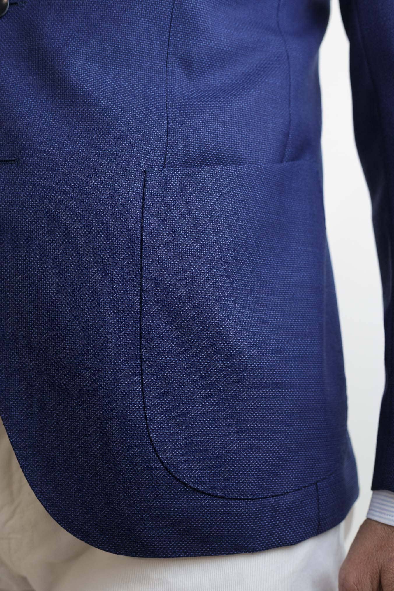 GUARINO Giacca Hopsack Blu Chiaro