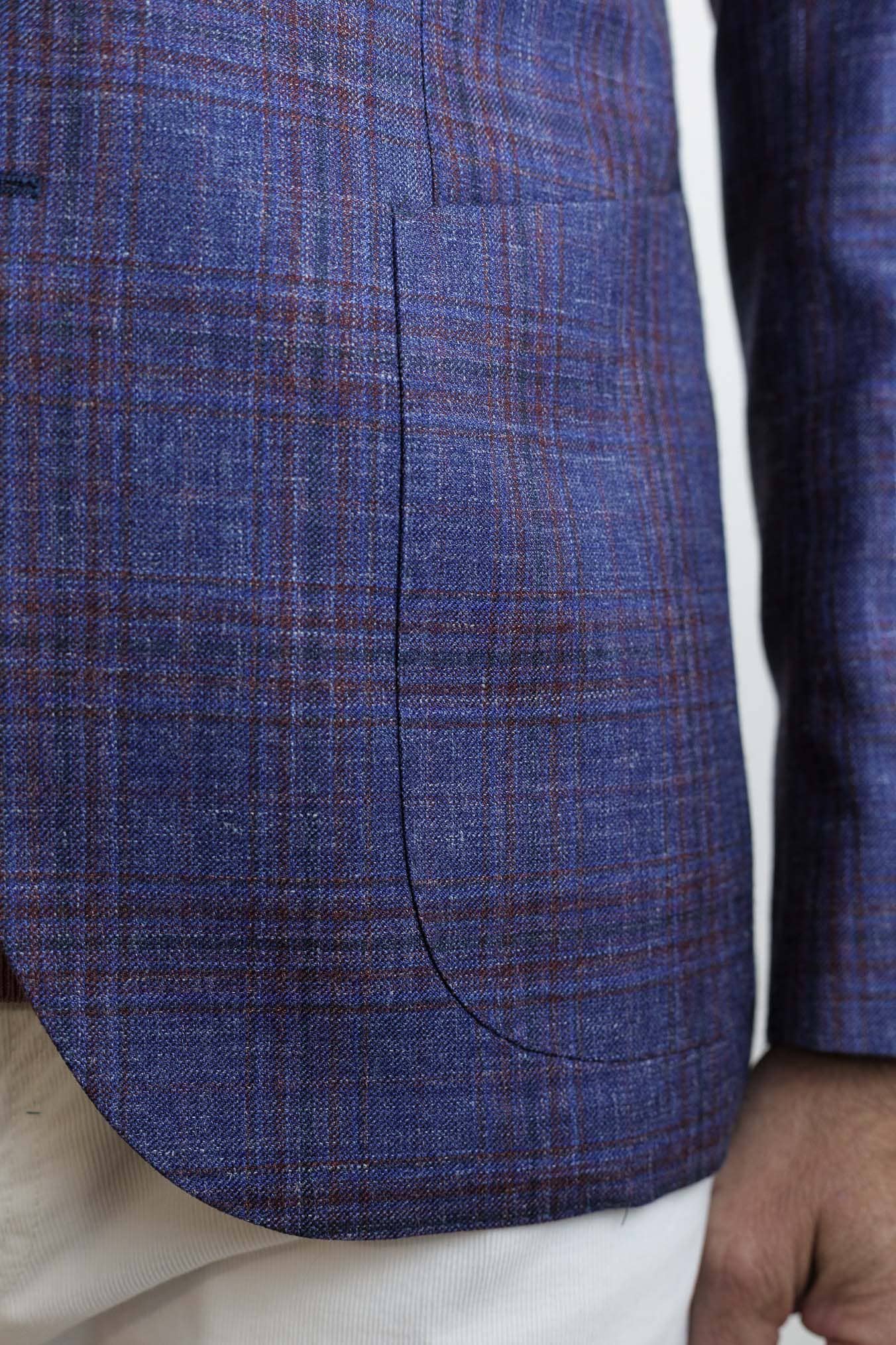 GUARINO Giacca Check Blu e Bordeaux