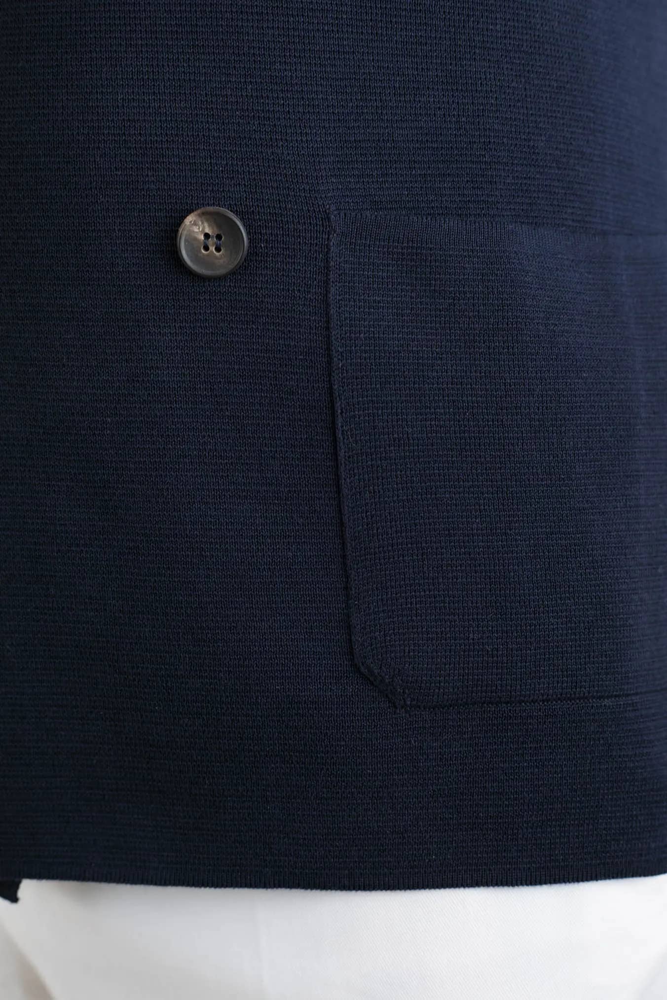 GUARINO Giacca Maglia Doppiopetto Jersey Cotone Blu