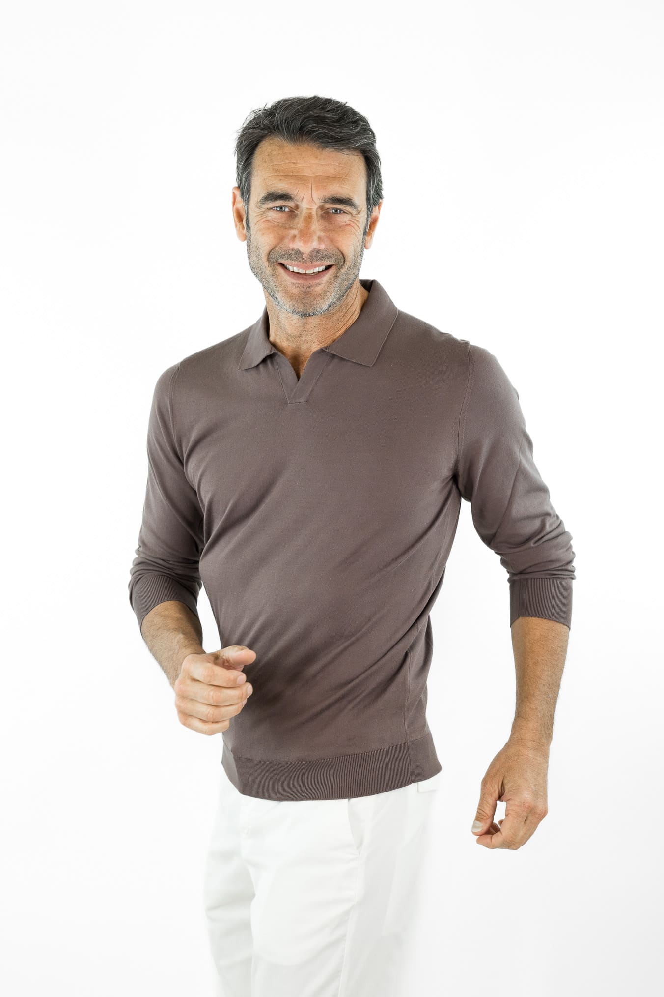 GUARINO Polo Skipper Cotone Sea Island Cioccolato