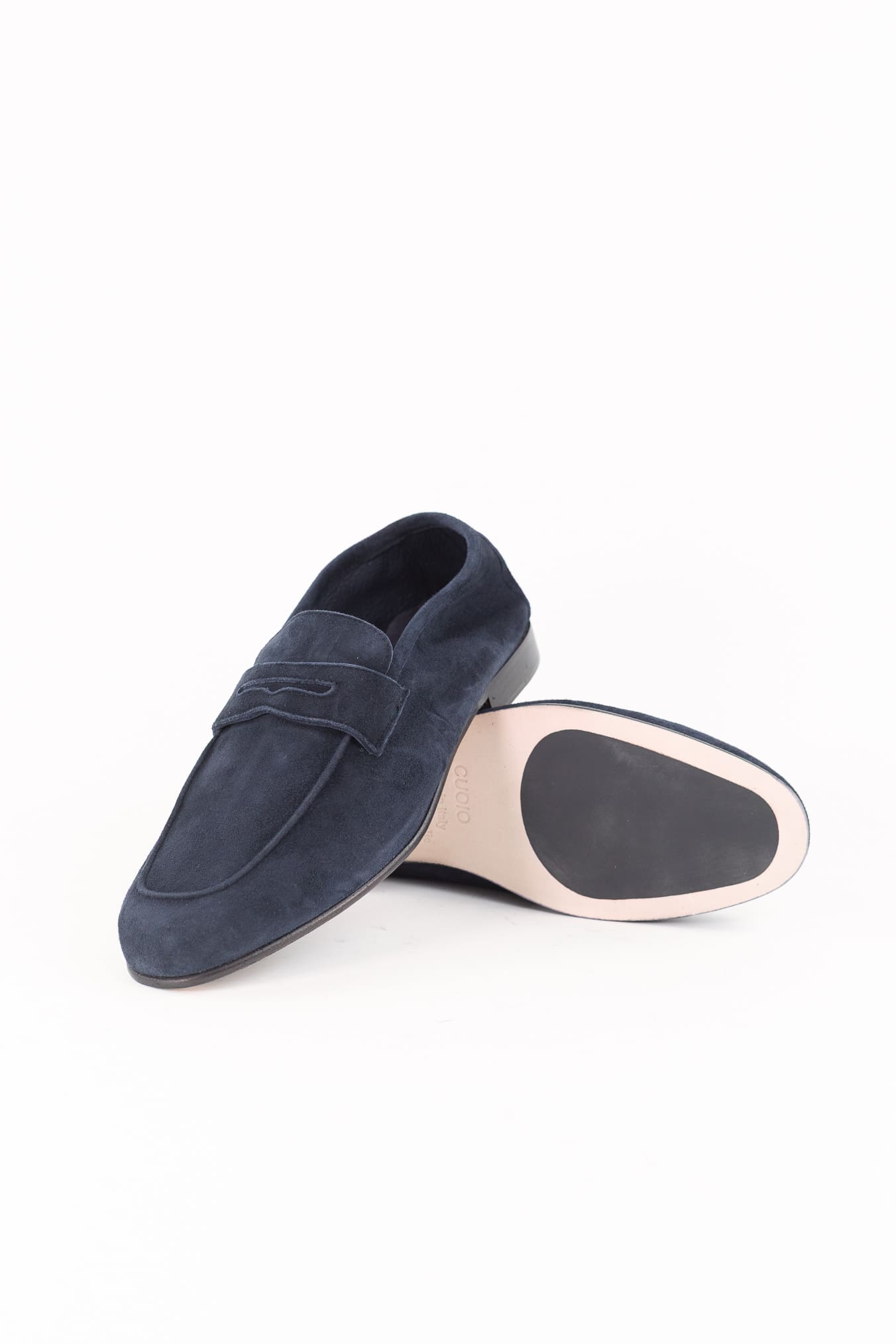 GUARINO Mocassini Suede Velour Mascherina Blu
