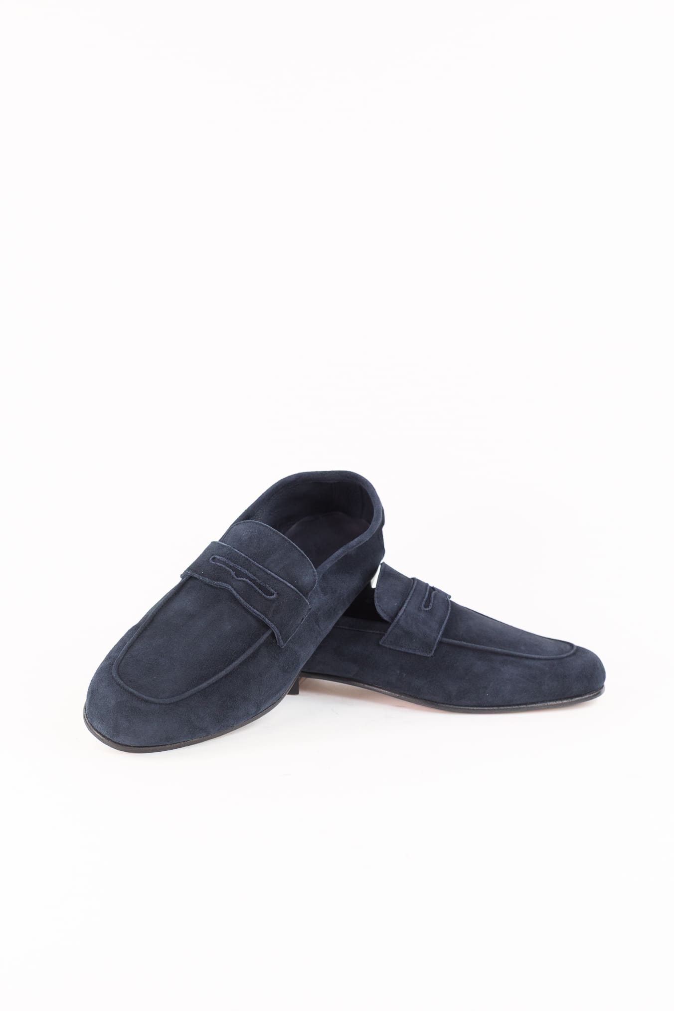 GUARINO Mocassini Suede Velour Mascherina Blu