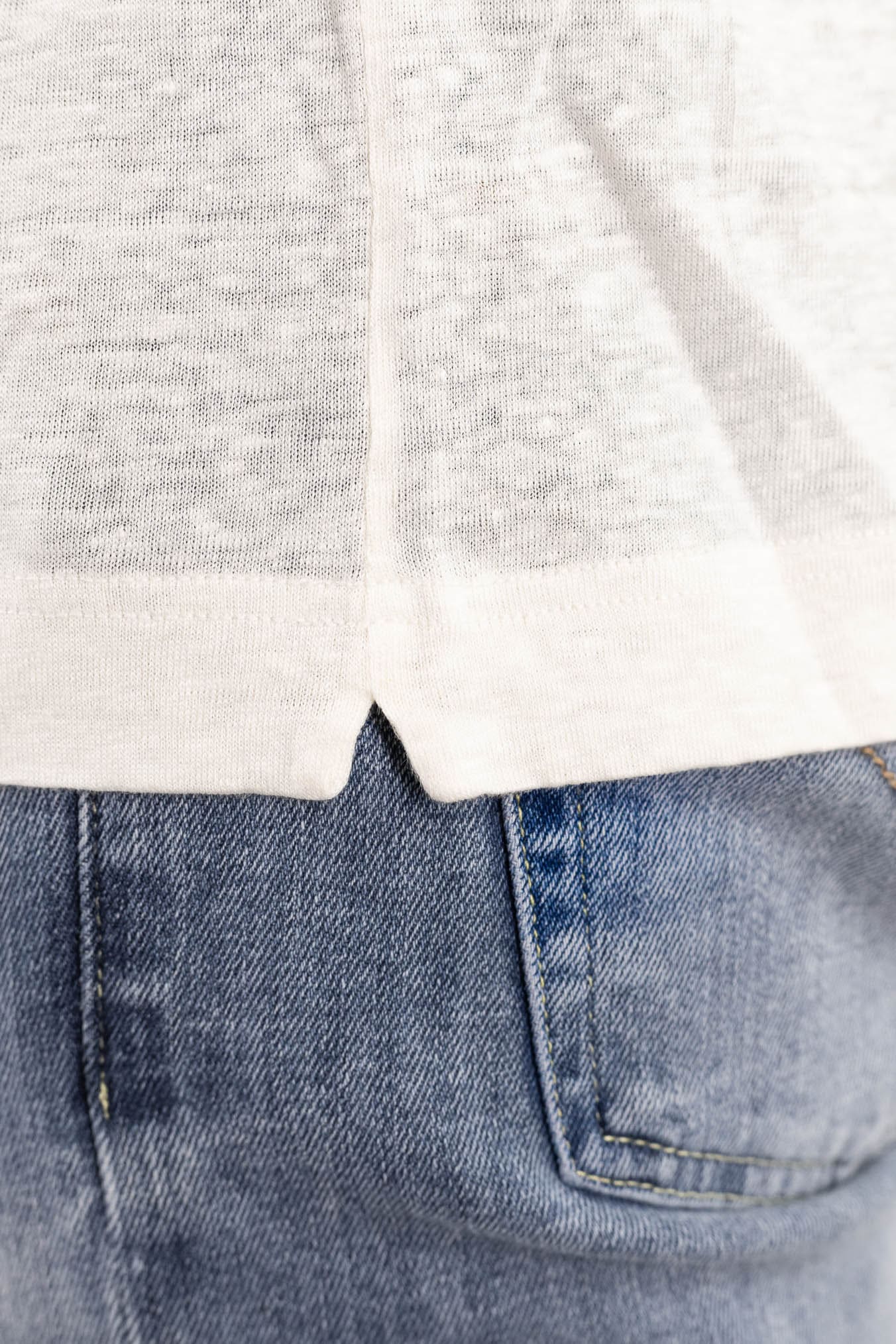 GUARINO T-Shirt Jersey Lino Avorio
