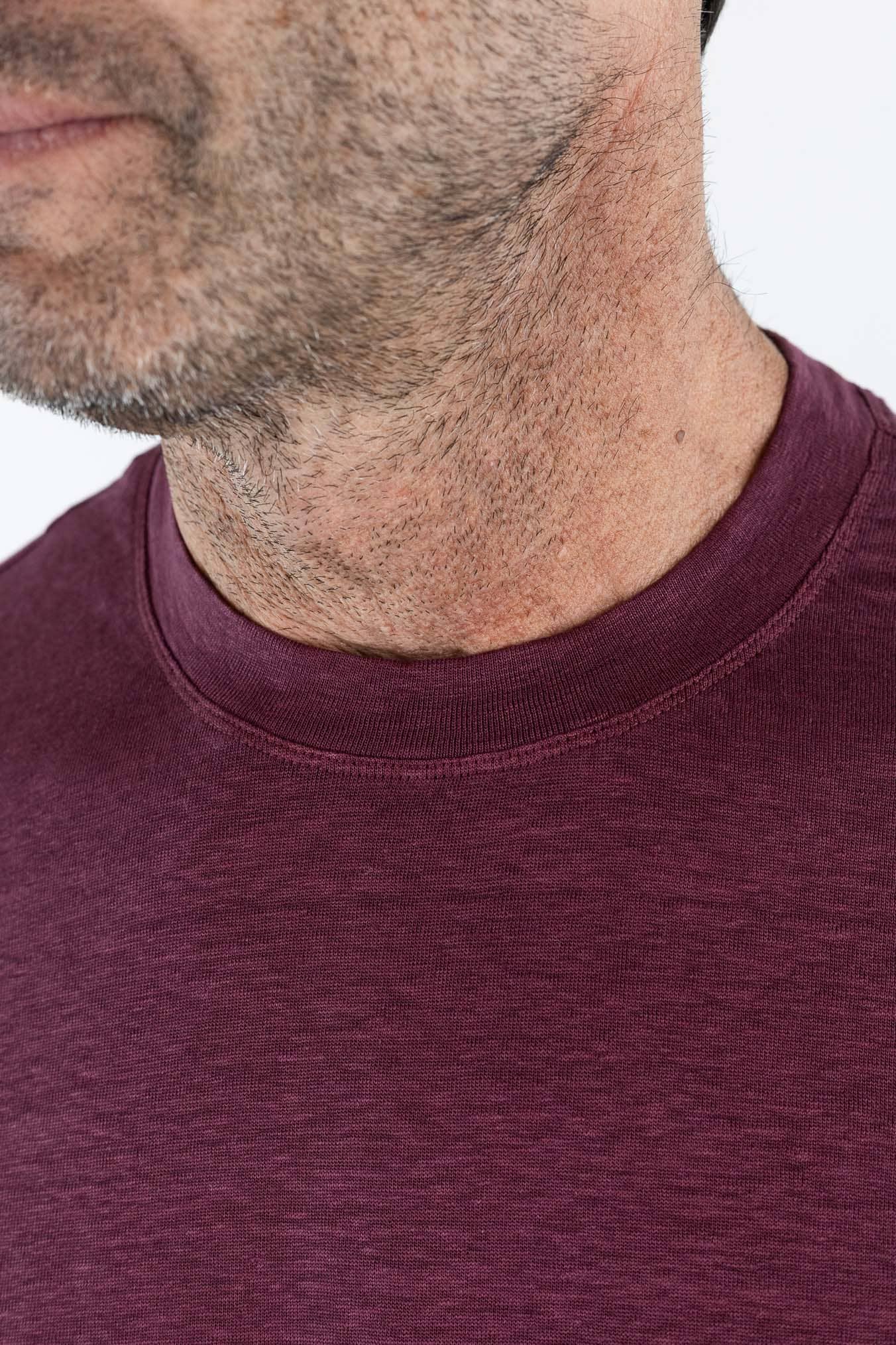 GUARINO T-Shirt Jersey Lino Bordeaux