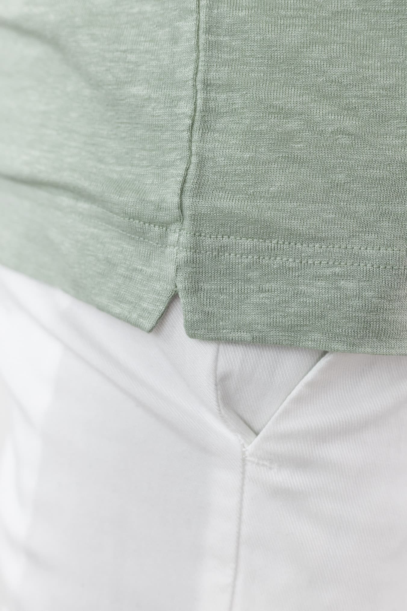 GUARINO T-Shirt Jersey Lino Verde Chiaro